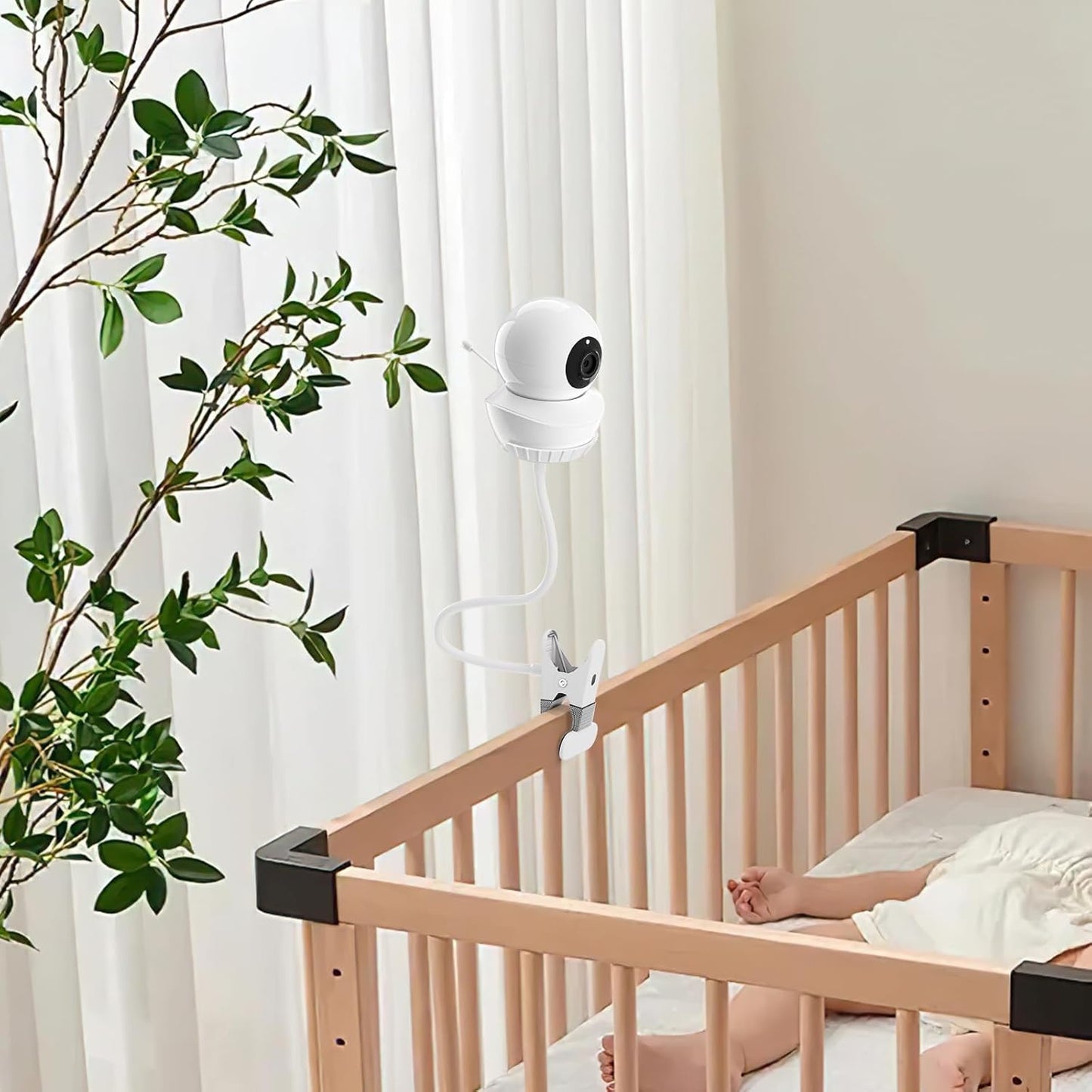 Baaletc 15.7" 1/4" S2/V43 Universal Baby Monitor Mount Adjustable Gooseneck Arm with Strong Clip Clamp, Thread Camera