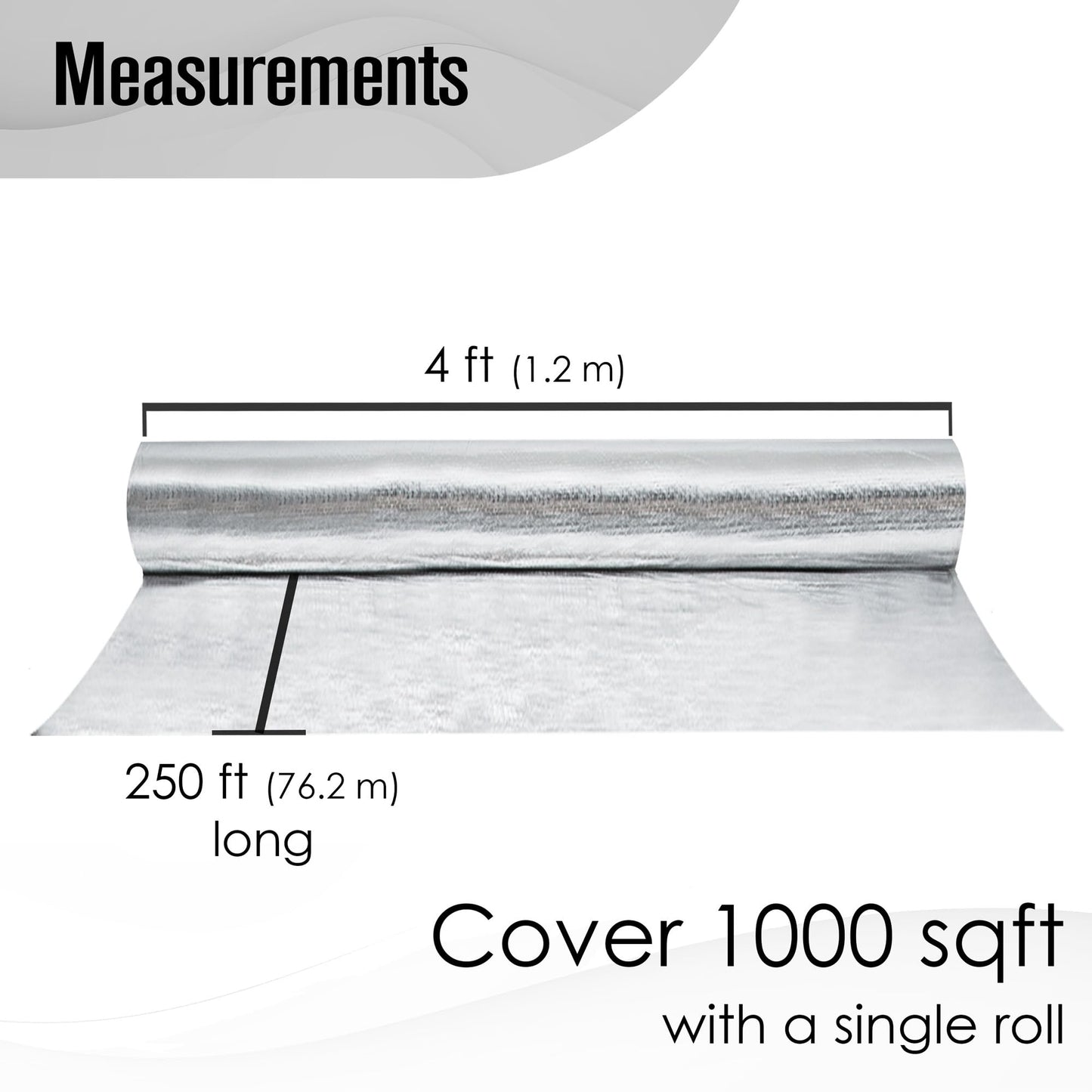 Houseables Radiant Barrier, Radiant Barrier Insulation Roll, Attic Insulation, 1000 Sq Ft, 250'x4', House Wrap, Reflective Foil, Attic Foil, Double Reflective Heat Shield, Perforated Aluminum, Thermal