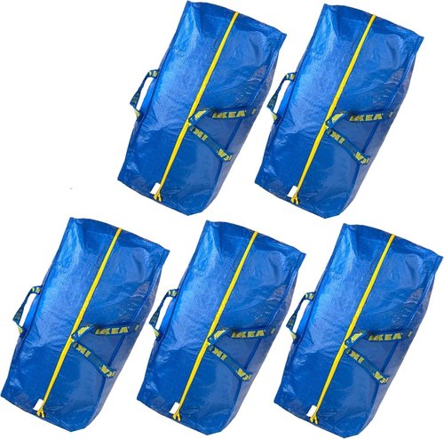 Ikea 901.491.48 Frakta Storage Bag, Blue, 8 Pack