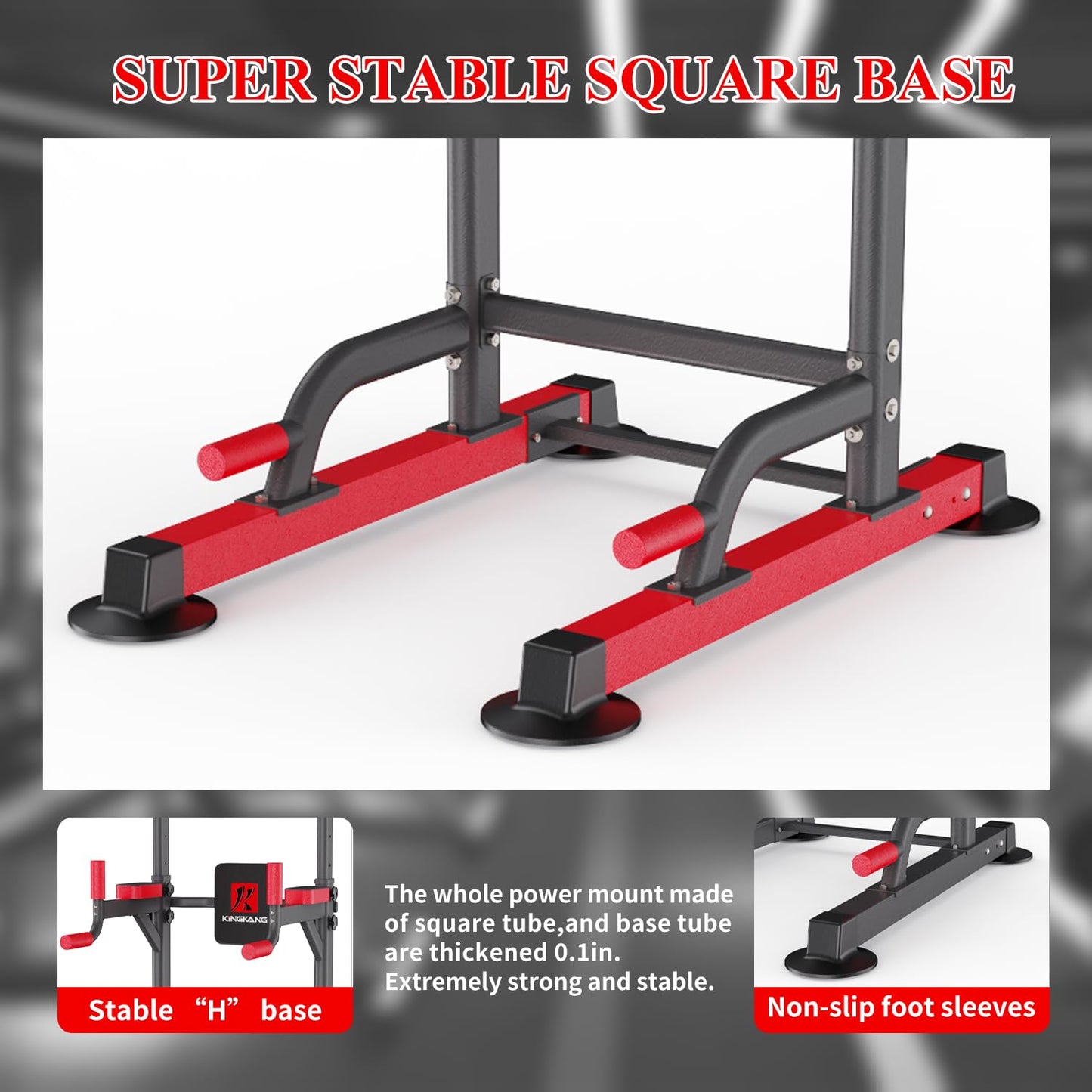 K KiNGKANG Power Tower Pull Up Bar Station, Load 450 lbs with 6-Height Adjustment Workout Dip Station for Home Gym Fitness Equipment
