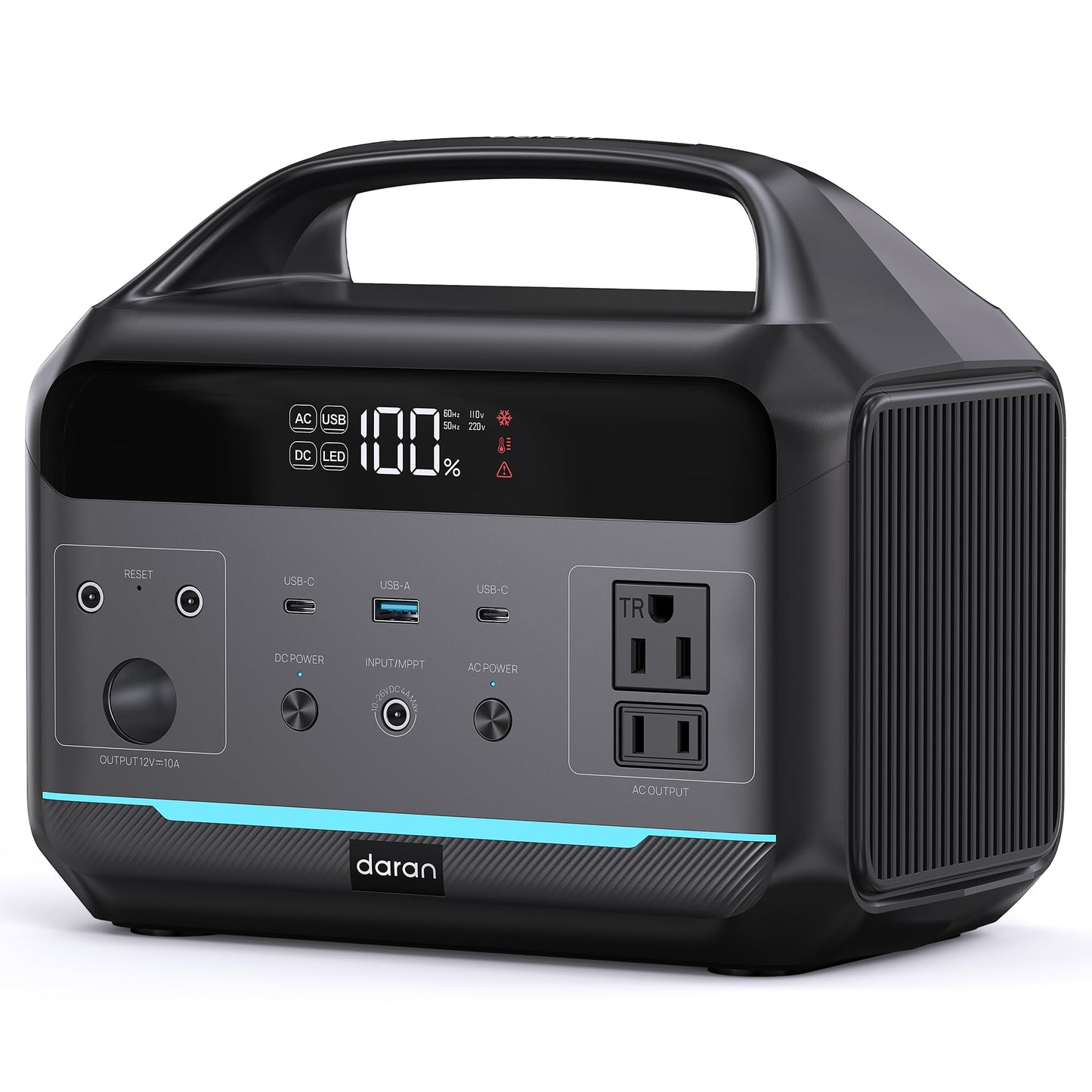 Portable Power Station 500W (Surge 1000W), 299Wh LiFePO4 Power Bank with AC Outlet, 1.2hrs Fast Charging, Solar Generator with 8 Output Ports for Camping, RV Travel, CPAP, Emergency