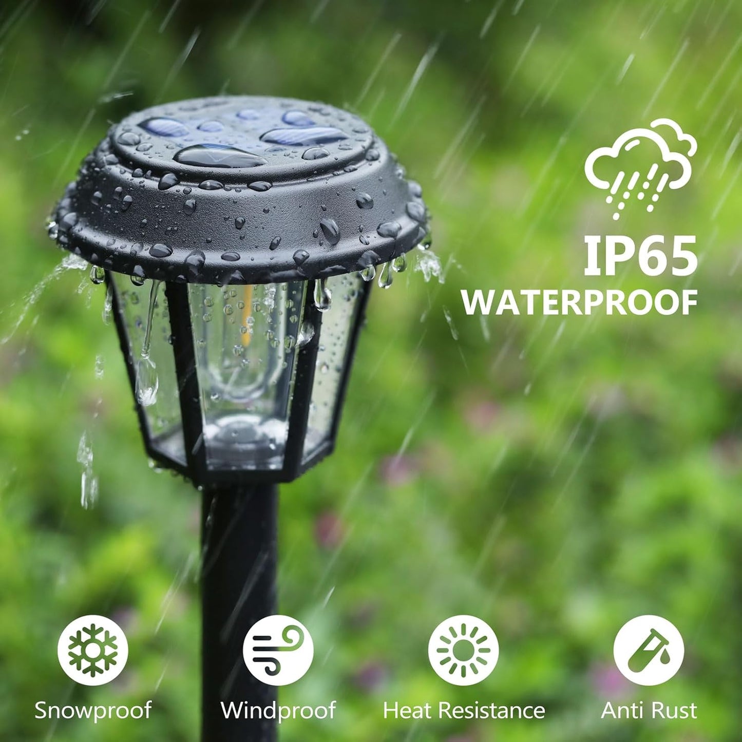 Priddop Solar Pathway Lights - 12 Pack Waterproof Outdoor Lighting | 3000K Warm White Bulbs for Garden & Driveway