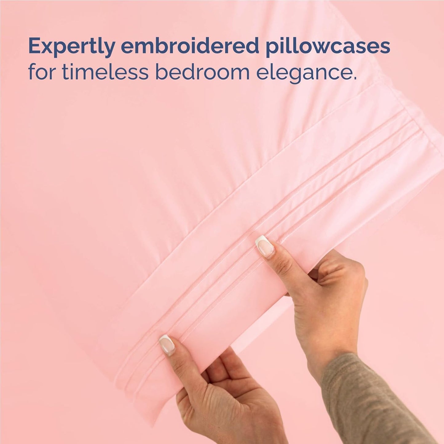 Skiennix Twin XL Sheet Set - Comfy Cooling Bed Sheets with Deep Pockets - Soft, Wrinkle-Free Baby Pink