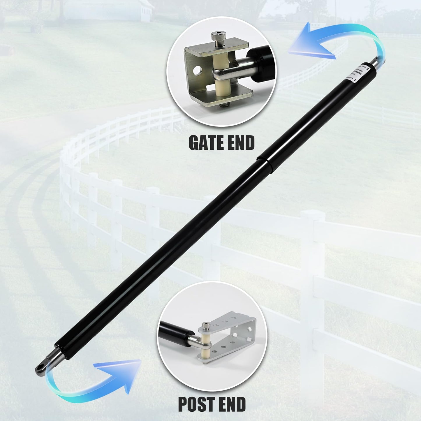 TB600B Hydraulic Heavy Duty Gate Closer for Outdoor Gate 150 to 250 Pounds in Weight, 44 to 72Inches in Width Suitable for Farms, Pastures, Open Stadiums, Home Yards (Black)