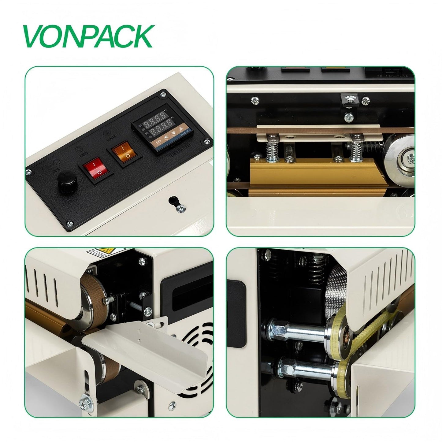 VONPACK FR-400 Commercial Heat Sealer Machine, 110V Heat Sealing Machine with Adjustable Temp&Speed Control, Bag Sealer Machine with Display Screen, Sealer Machine for Food Tea Kitchen