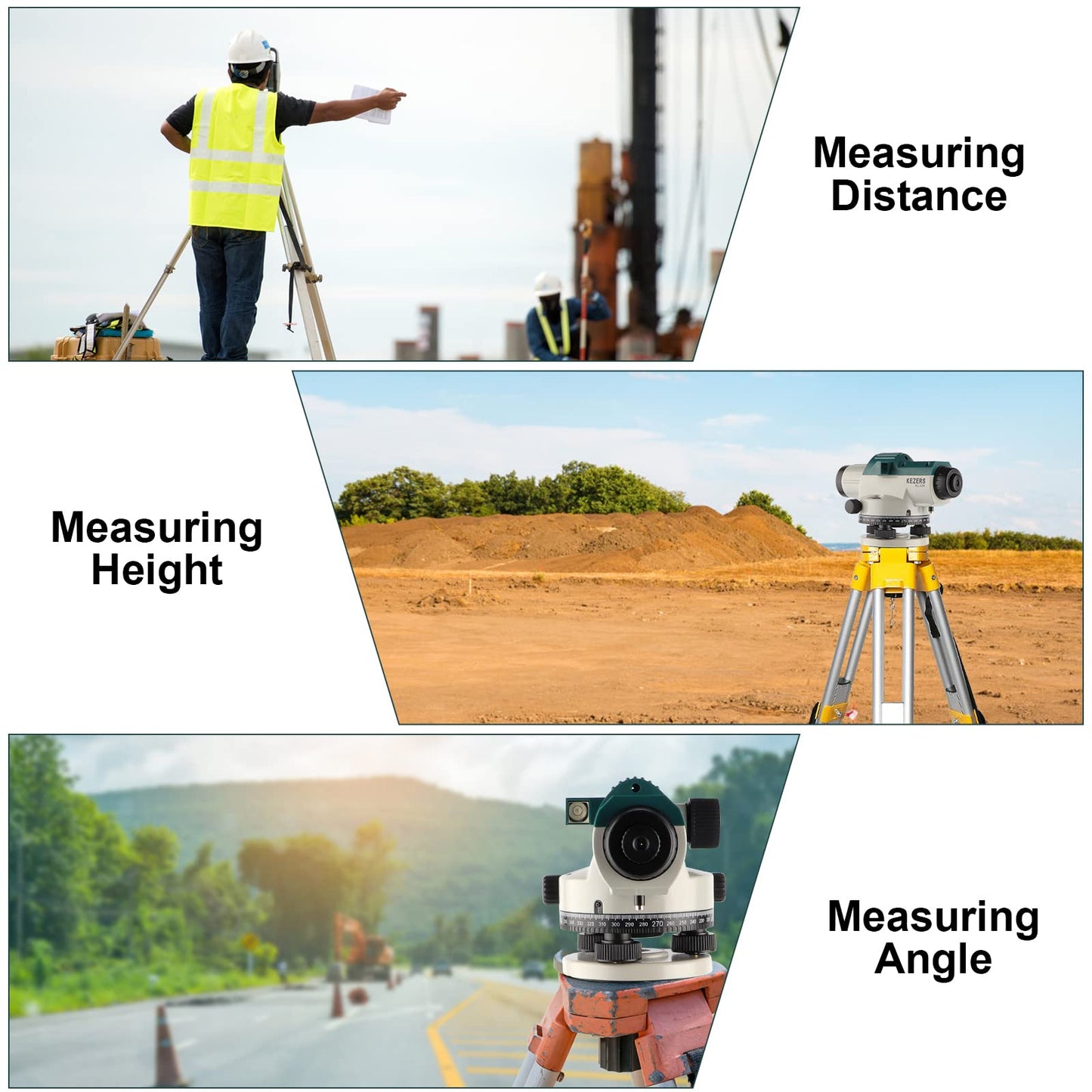 KEZERS 32X Automatic Optical Level Kit with Self- Leveling Magnetic Dampened Compensator and Transport Lock,High Precision Height/Distance/Angle Level Measure - KL-32X
