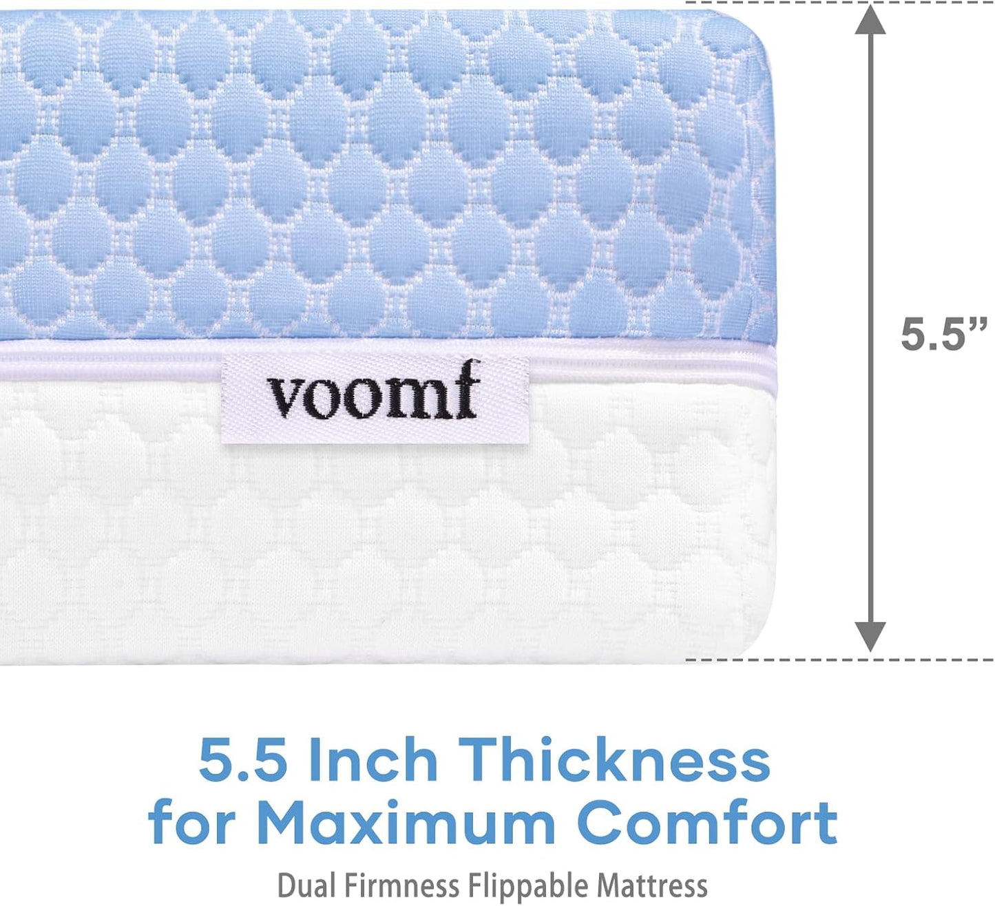 Skiennix Crib Mattress - Dual-Sided Memory Foam for Baby & Toddler | Soft, Breathable, 52" x 27.6" x 5.5", Washable Cover