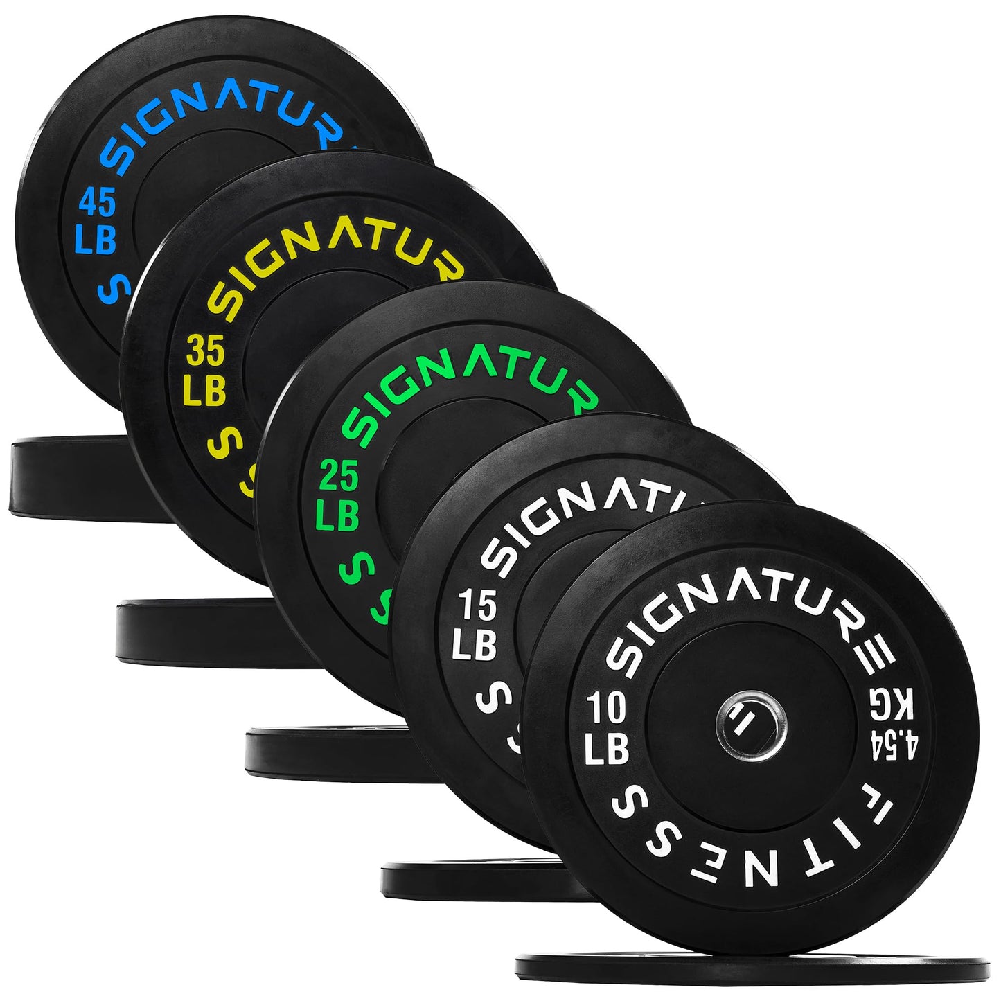 Fitvids 2" Olympic Bumper Weight Plates 260 LB Set, Colored