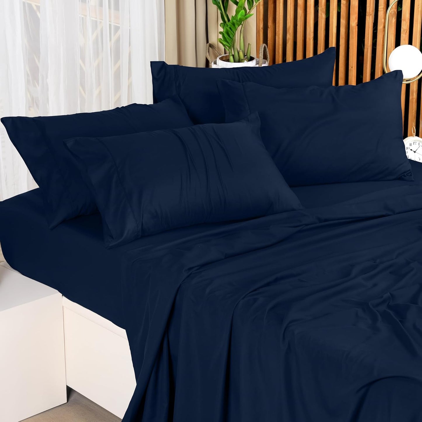 Utopia Bedding Queen Size Sheet Set - Soft & Breathable 4-Piece Microfiber Bedding | Navy Color