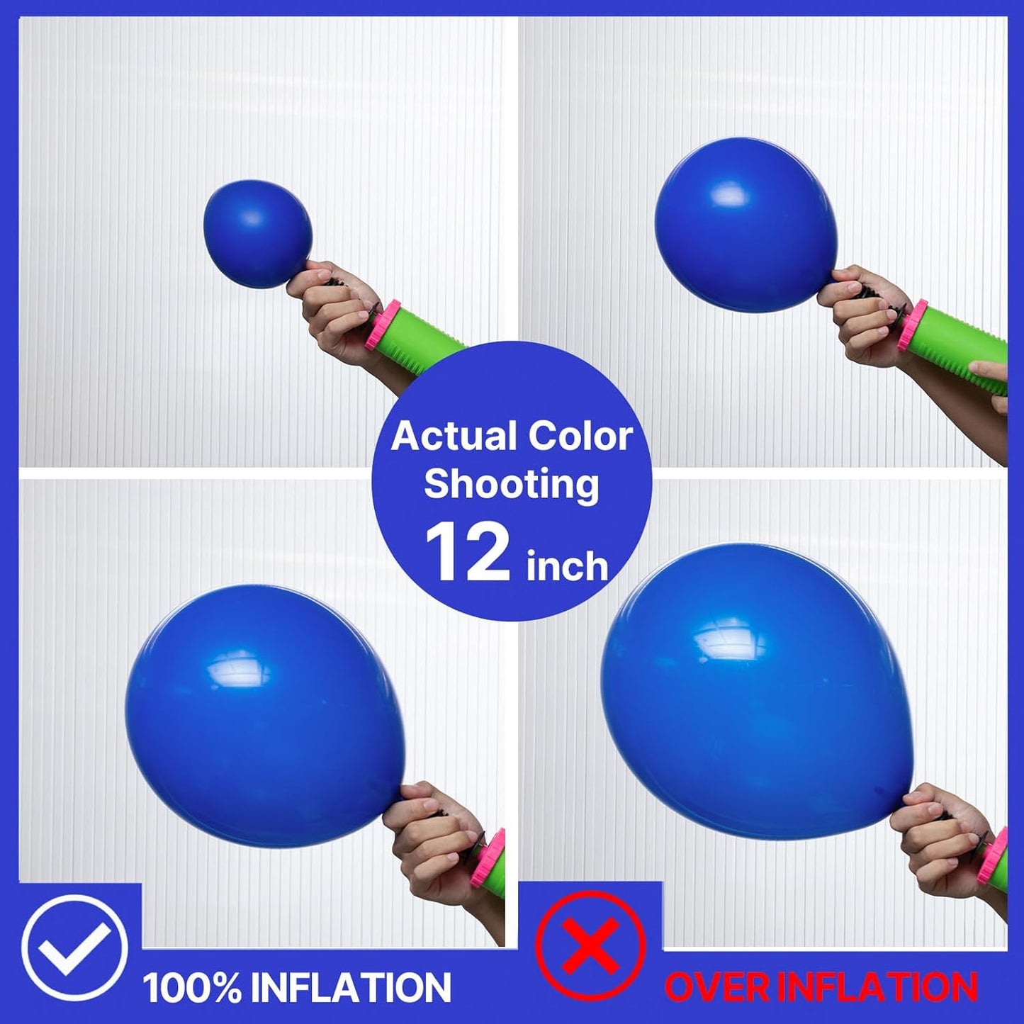 PartyWoo Royal Blue Balloons - 155-Piece Arch Kit for Baby Showers & Graduations | 5-12 Inch Sizes