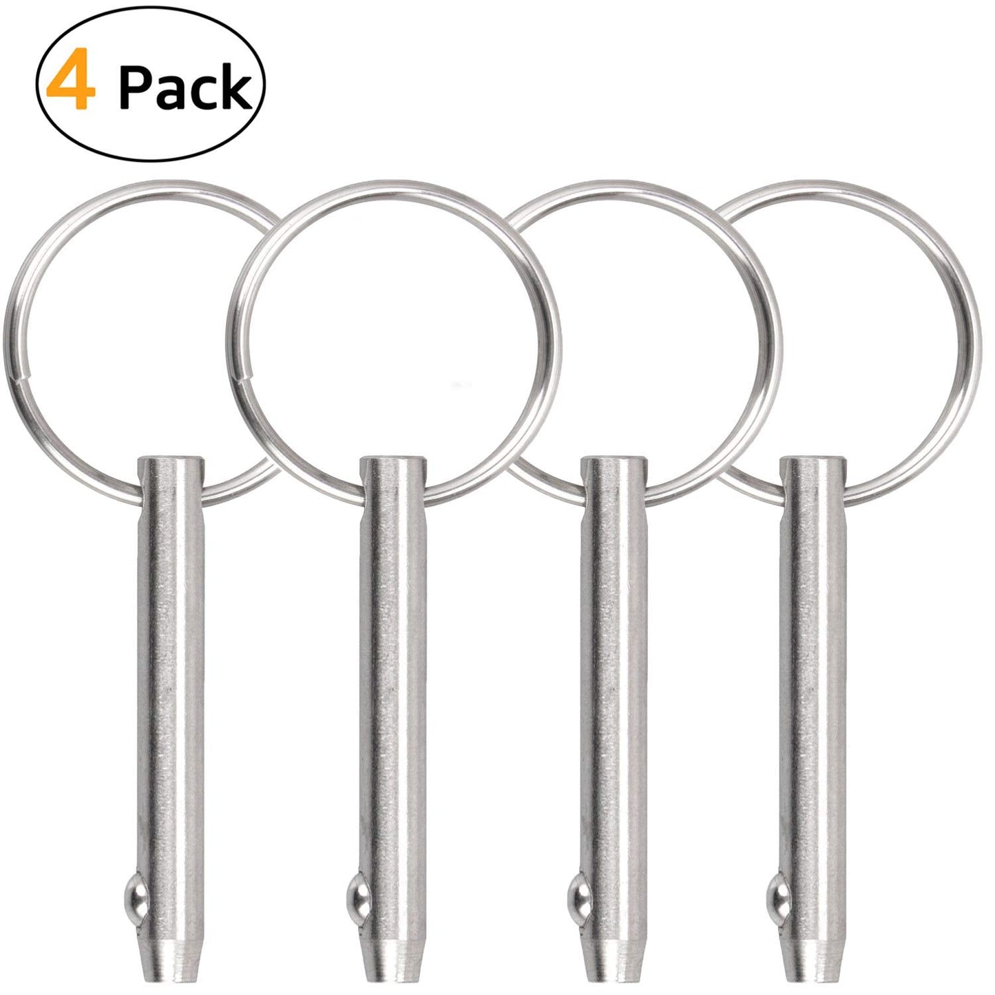 Quick Release Pin Bimini Top Pin Diameter 0.25 Inch, Total Length 3 Inch, Usable Length 2.4 Inch Full 316 Stainless Steel (4 PCS)