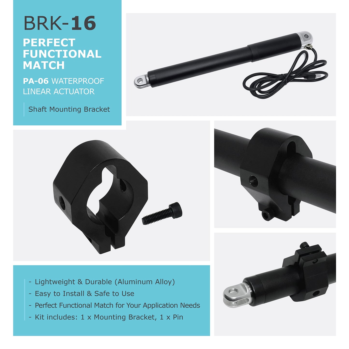 Progressive Automations 12V Linear Electric Actuator - 24 inches Stroke, 22 lbs Force, Waterproof IP67M Linear Actuator with Tubular Design for Outdoor, Marine, Agriculture, PA-06