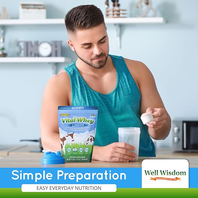Grass-Fed Whey Protein Powder for Immune Vitality, Natural Vanilla 600g (30 Servings), 15g Protein Per Serve, Vital Whey, Clean Holistic, Wellness Nutrition