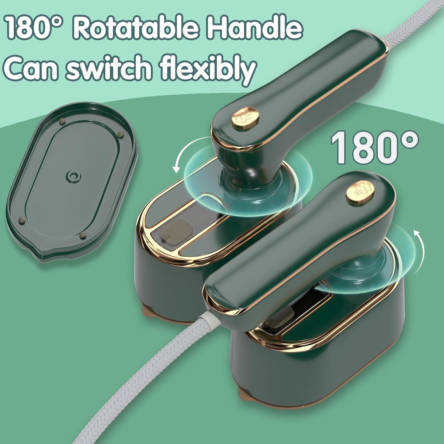 Skiennix Travel Steamer - Mini Portable Iron for Clothes | Ideal for College Dorms & Home Essentials (Green)