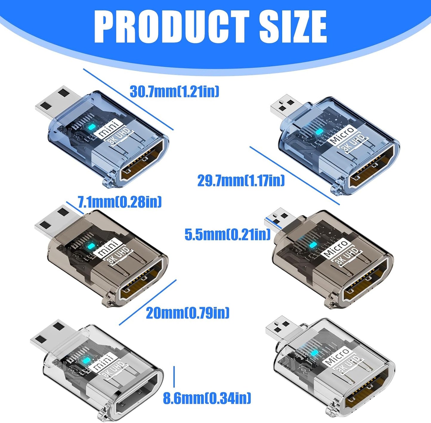 Shinycome 8K Portable HDTV Adapter Shock Resistance Travel Use Entertainment Compactly HDTV Video Converter