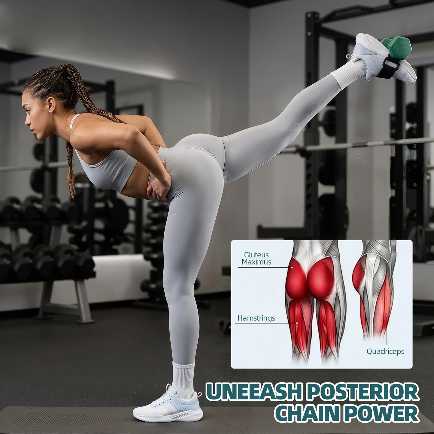 Dumbbell Foot Attachment,Glute Kickbacks & Leg Workouts,Tibialis Trainer, Adjustable Ankle Weights, Leg Workouts at Home for Hip Flexors,Ankle Straps for Weight Lifting,Foot Weight Training Equipment