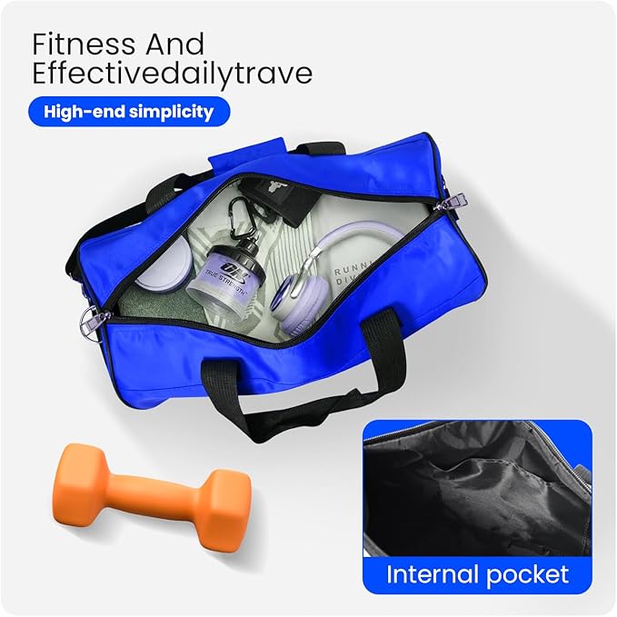 C&F BOGMOST Small Gym Bag for Travel & Duffel - 20 Inch Lightweight Carry On Bag for Men & Women, Mini Duffel Bag,Perfect for Sports, Weekend Trips, and Overnight Stays, Blue