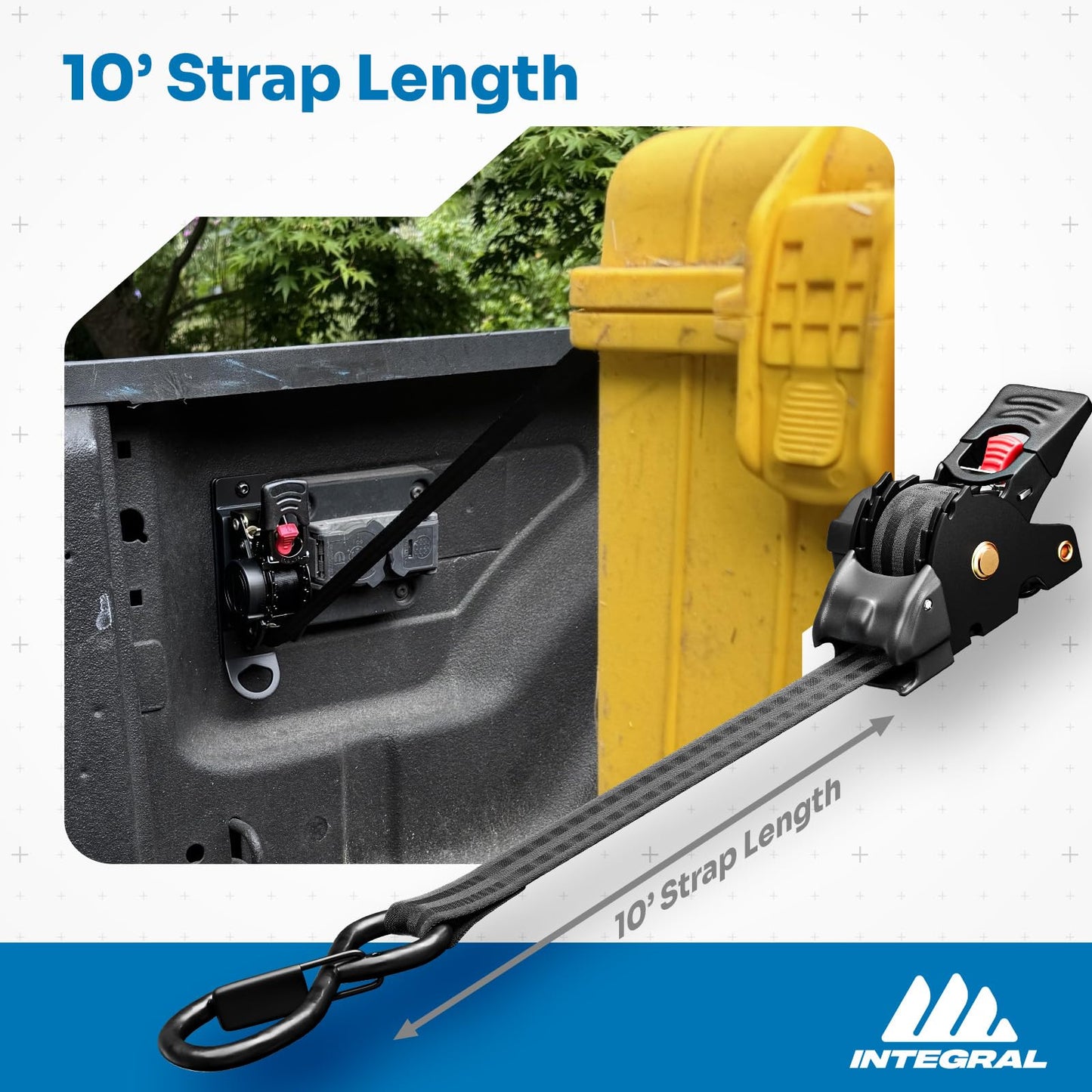 Integral Straps - Four Pack - Bed Mounted Retractable Tie Down Straps - Compatible with RAM 2500/3500 (2019+)
