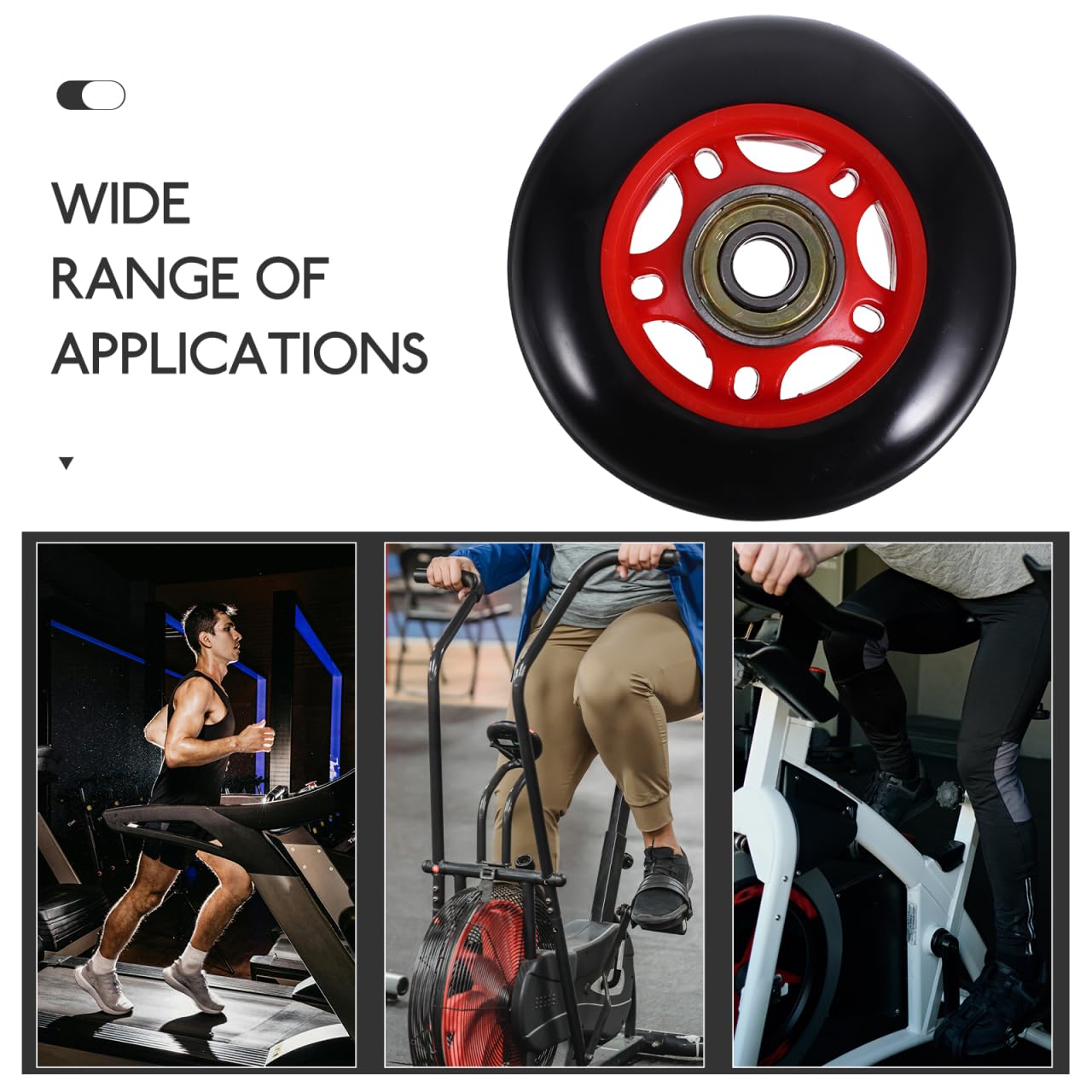 UKCOCO 4Pcs Durable Plastic Roller Wheels for Fitness Equipment Compatible with Treadmills and Stationary Bikes Easy to Move and Store Gym Replacement Parts for Home Exercise