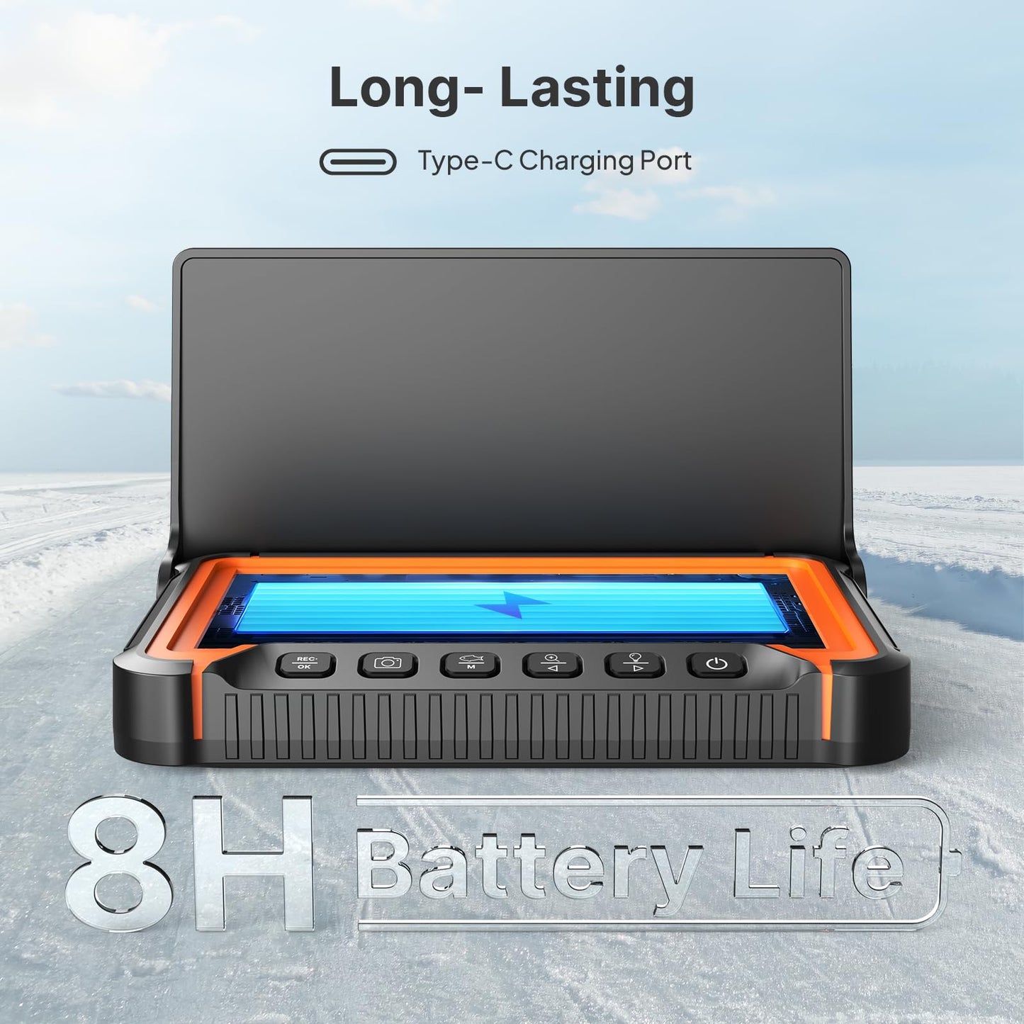 Eyoyo Underwater Fishing Camera 7": 1080P Portable Fish Finder w/DVR, Ice Fishing Camera w/ 8 IR Lights, 8H Battery, USB-C Charging, 15m/49ft Cable for Night & Lake Fishing