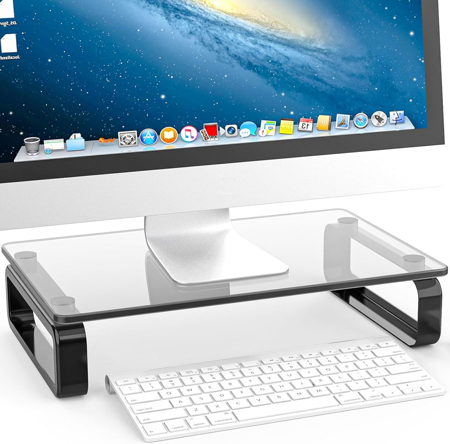 HD02B-001U Hemudu Computer Monitor Stand Riser Multi Media Desktop Stand for Flat Screen LCD LED TV, Laptop/Notebook