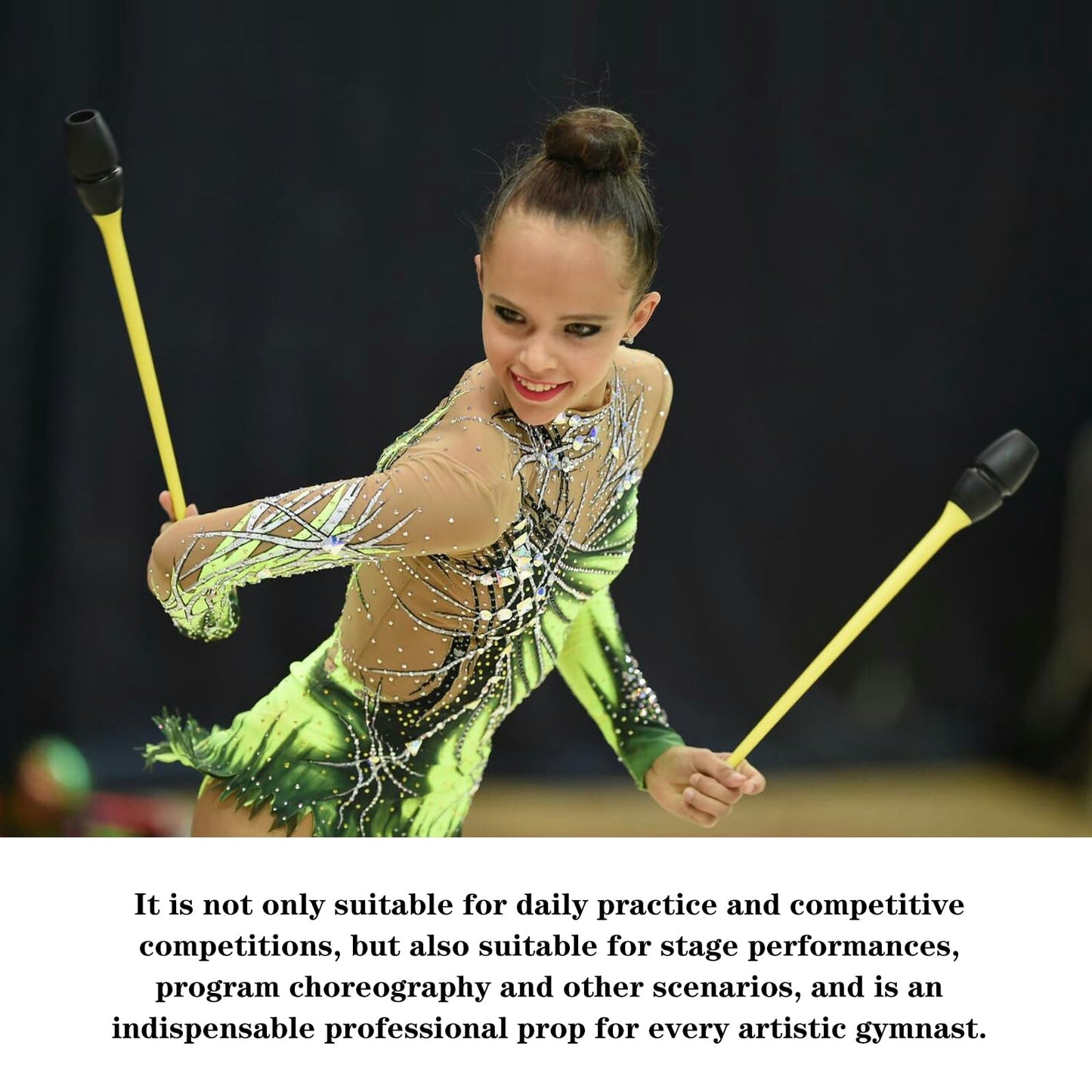 LIUHUO Rhythmic Gymnastics Clubs Bars Rubber Material Suitable Competitions Performances Six Colours Three Sizes Couple Blue White