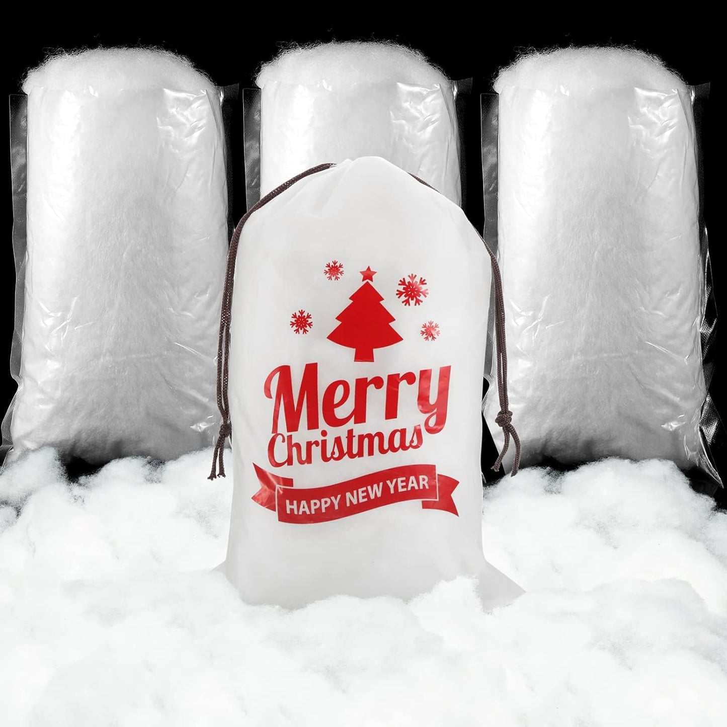Shappy Christmas Fake Snow Decor - Fluffy Artificial Snow Blanket for Indoor Winter Decoration | 3 Bags