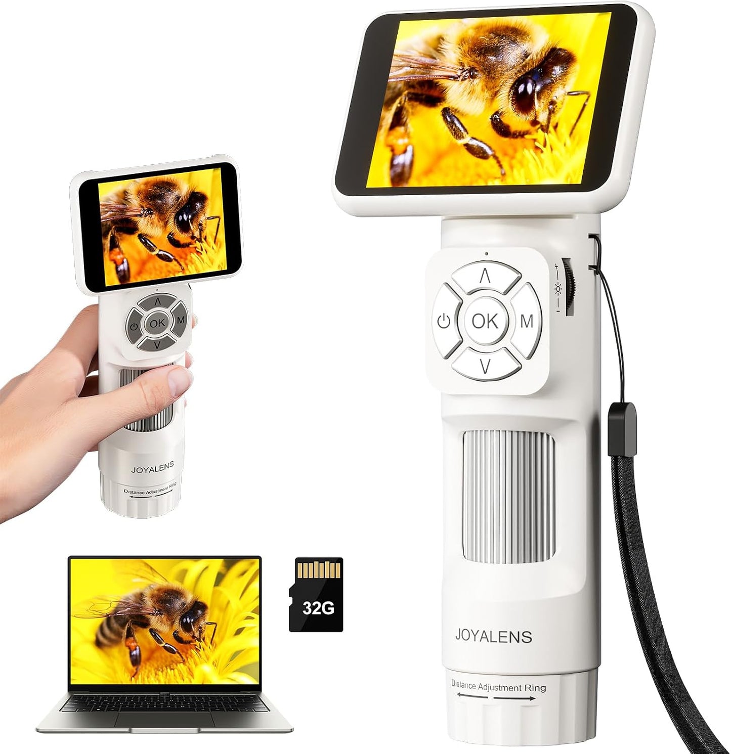 JOYALENS JL113 2.8" 1080P 8 32GB Microscope for Kids Adults with IPS Screen, Handheld Digital Microscope Camera