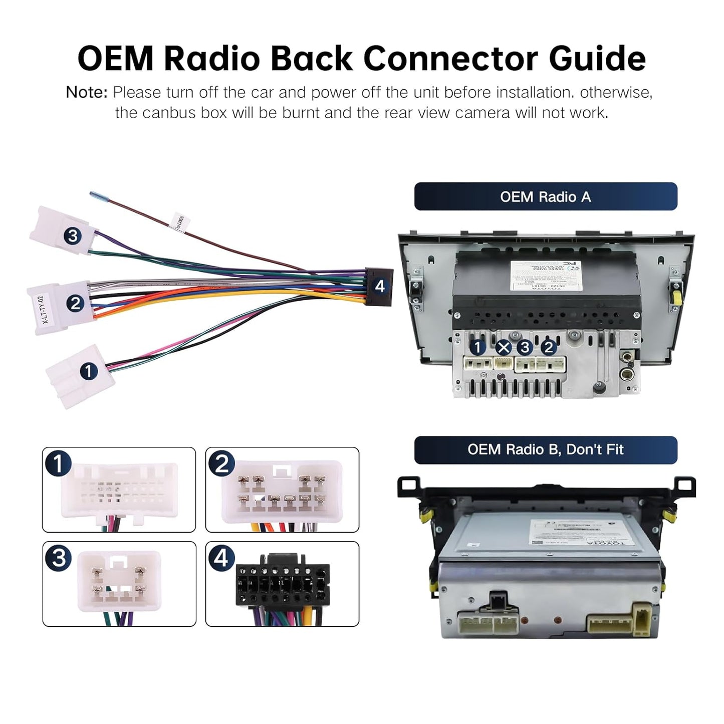 16PIN RAV4 Car aftermarket Radio Wiring Harness for Toyota Camry Corolla Tundra Highlander Car Stereo Wire Harness