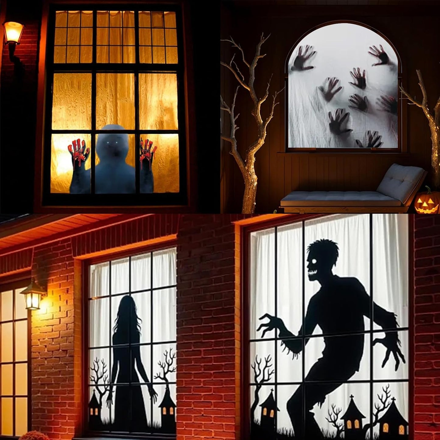 Generic 60" 106" (120Inch) x Halloween Holographic Rear Projection Screen, Anti Crease Indoor Projection Double Sided