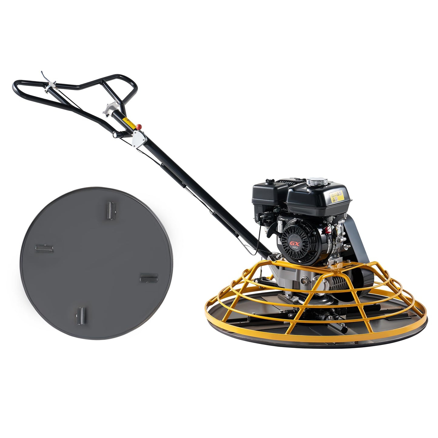 Albott 36" Power Trowel with 5.5 HP GX160 Engine, Walk-Behind Cement Trowel with Float Pan and 4 Blades, Commercial Gas-Powered Concrete Surface Finisher