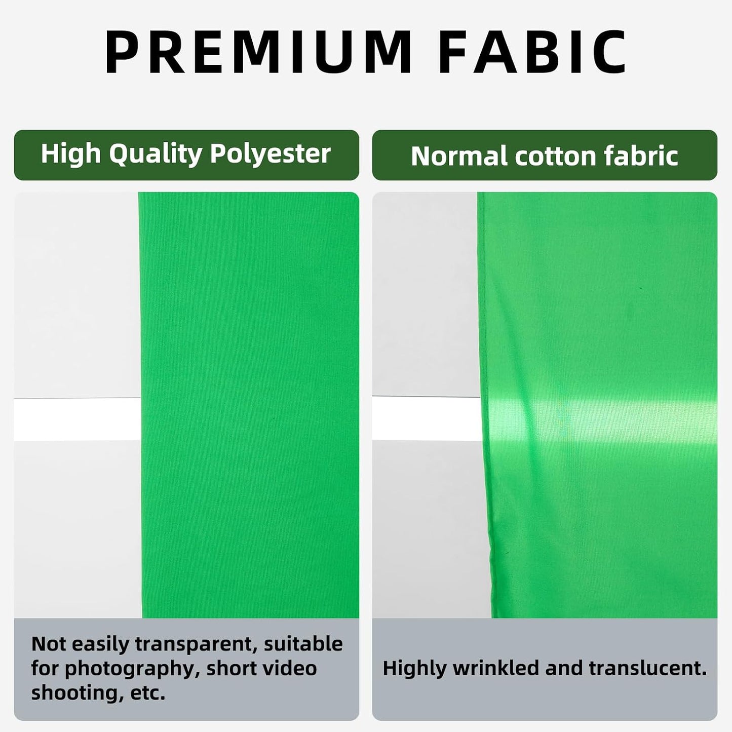 CIPAZEE Backdrop,5x7FT Green Screen Green Photo Backdrop for Photography Chromakey Virtual GreenScreen Background