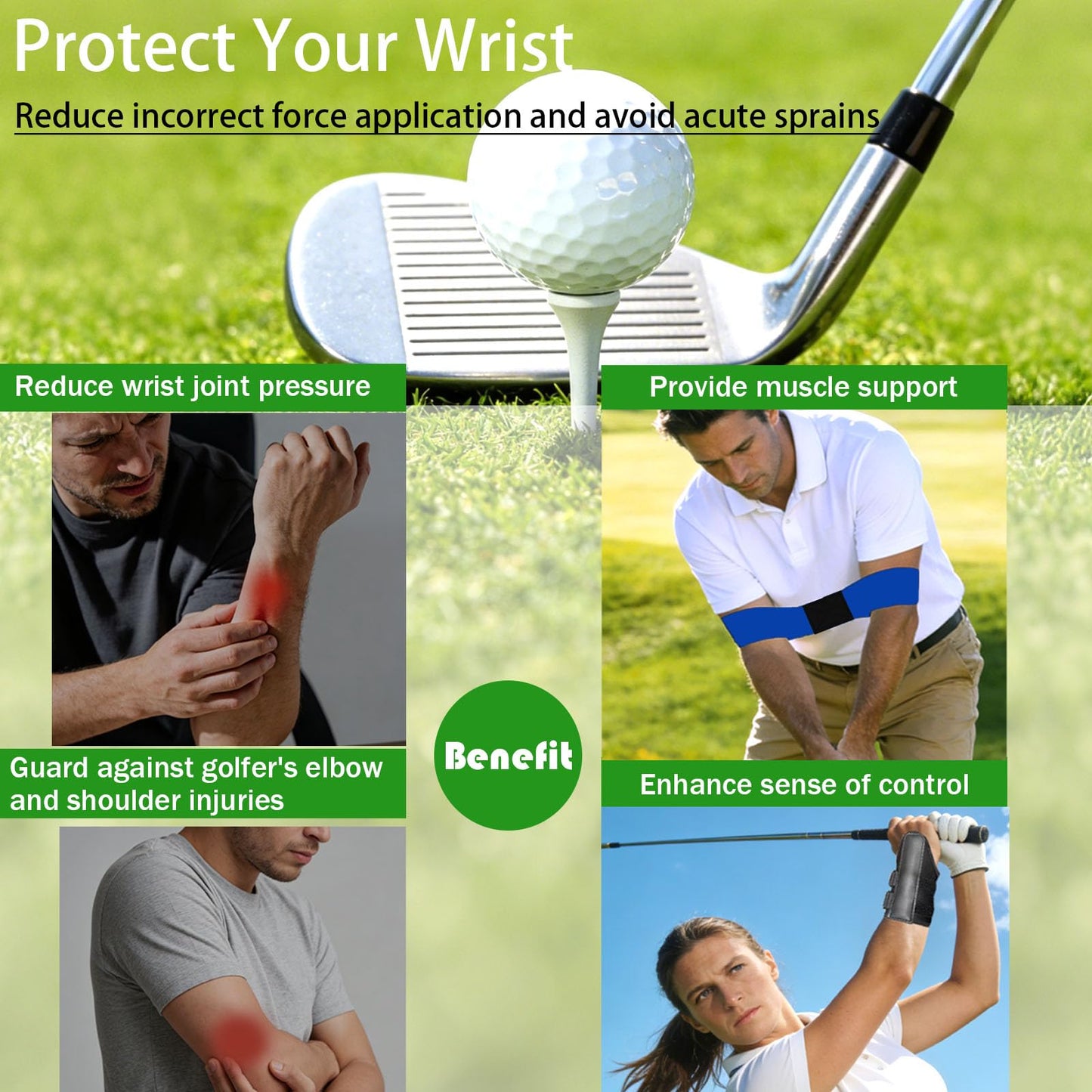 Siciwelely Golf Swing Training Kit with Wrist Strap/Arm Band/Storage Bag, Golf Swing Training Aid to Correct Wrist Angle & Develop Muscle Memory,Golf Wrist Swing Brace Corrector for Golf Beginners