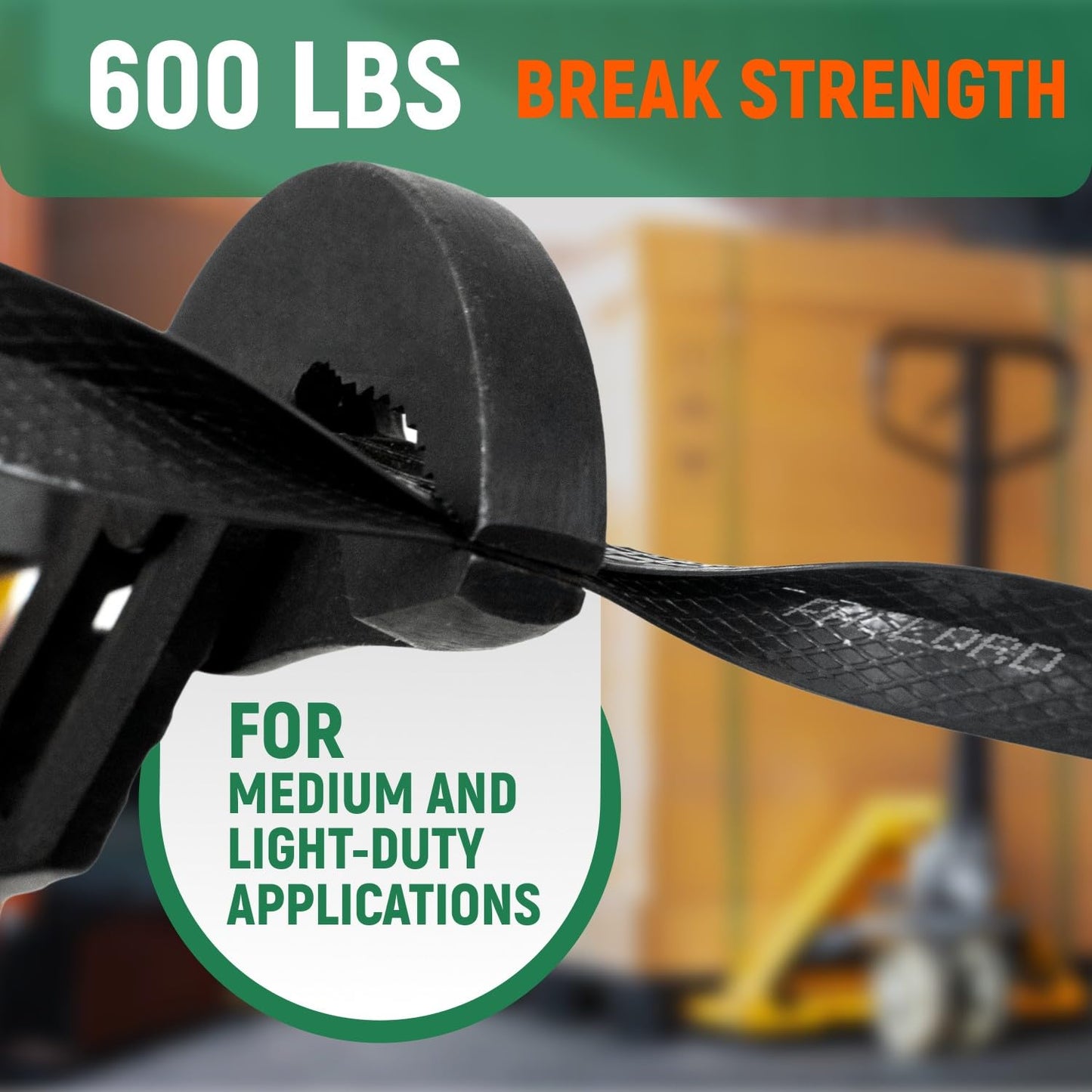Paclord 1/2" x 7200' Heavy-Duty Polypropylene (PP) Strapping Coil - 0.031" Thick Banding Strap, 16" x 6" Core, 600 lbs Break Strength, Black - for Bundling and Packaging - Flexible, Weather Resistant