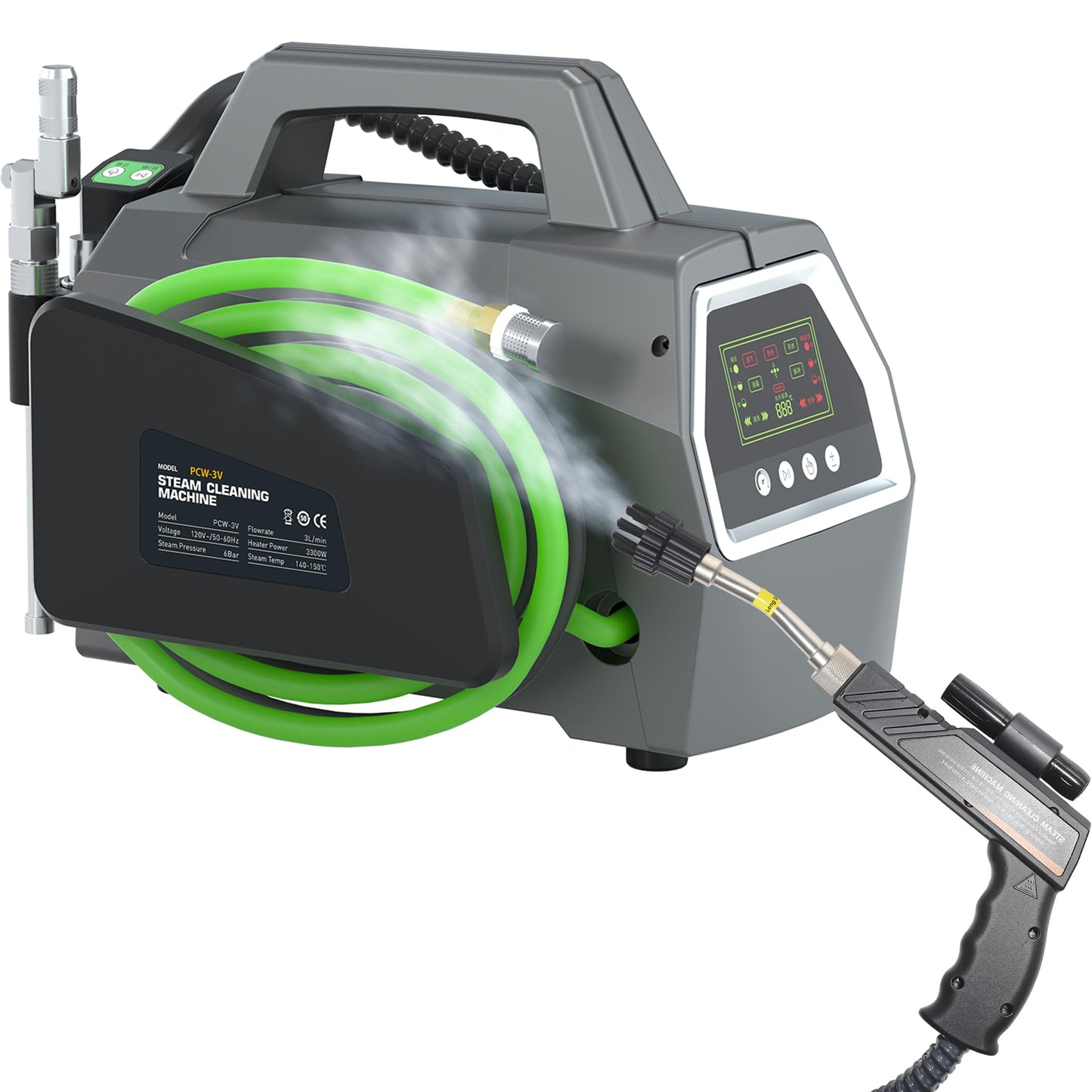 3300W High Pressure Steam Cleaner, ZPB140 Port A Blaster HVAC Coil Cleaning, High Temp Air Conditioning Steam Cleaning Machine, Heavy Duty Portable Steamer for HVAC, Car Detailing, Floor, Upholstery