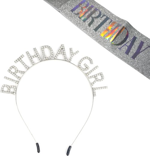 Birthday Girl Crown - Silver With Iridescent Streamers | Perfect Party Accessory