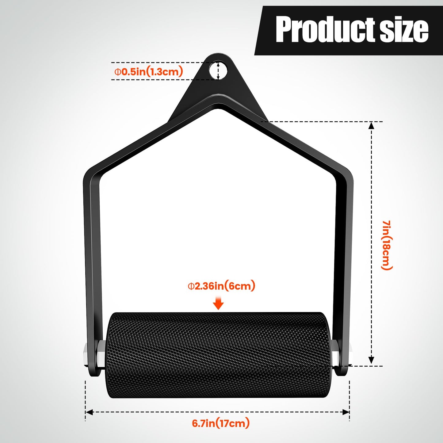 CXPZLLBNHH Pull Down Attachments for Gym, Grip Ø 2.36 in Arm Wrestling Exercise D Handle Cable Attachment, Single Arm Lifting Deadlift Handle Grip for Wrist Forearm and Grip Strength