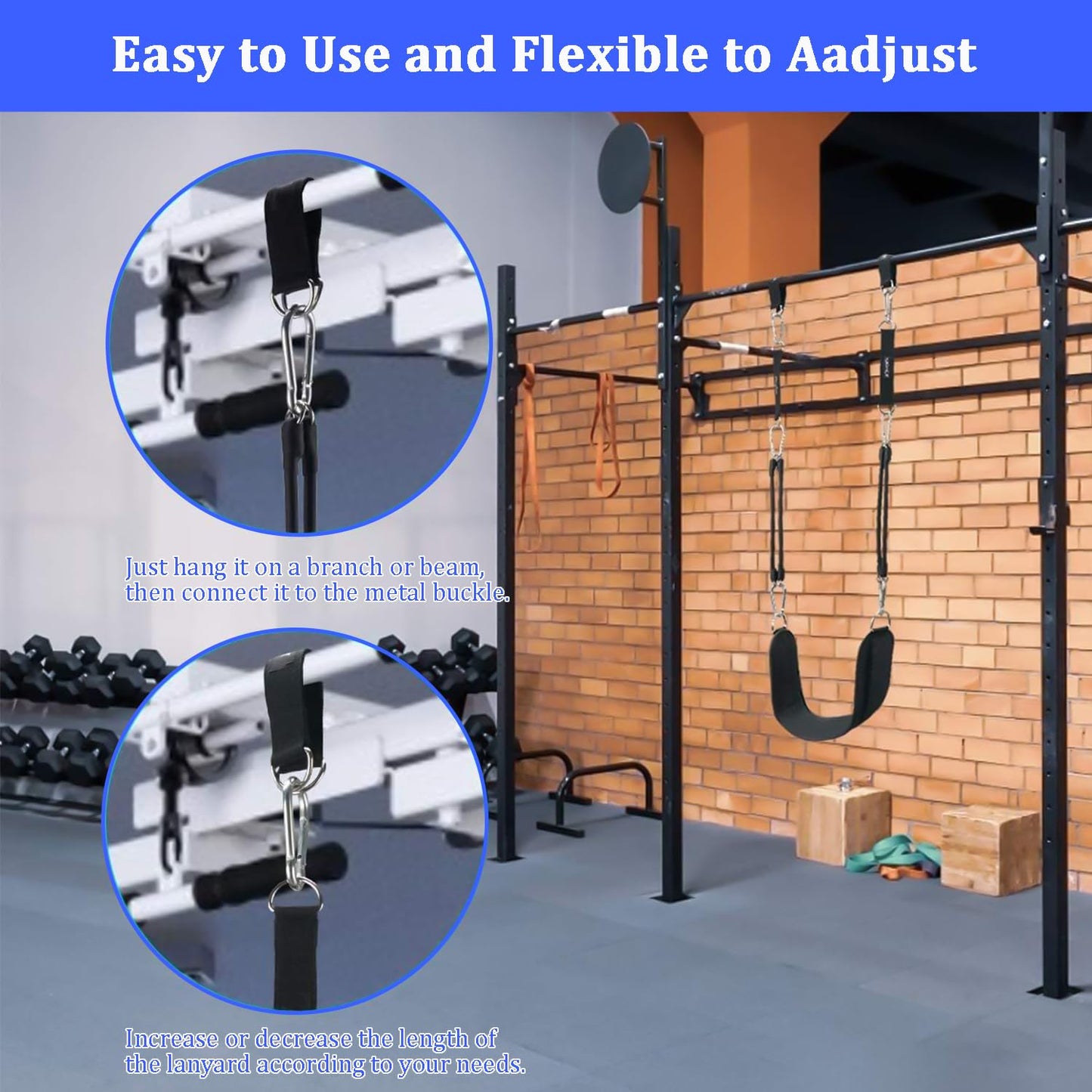 Favuit Fitness Pulley Cable Attachments, Tricep Extension Strap Cable Attachments Straps Cable Pulley System Accessories Home Gym Fitness Strap for Greater Range of Motion (Straps)