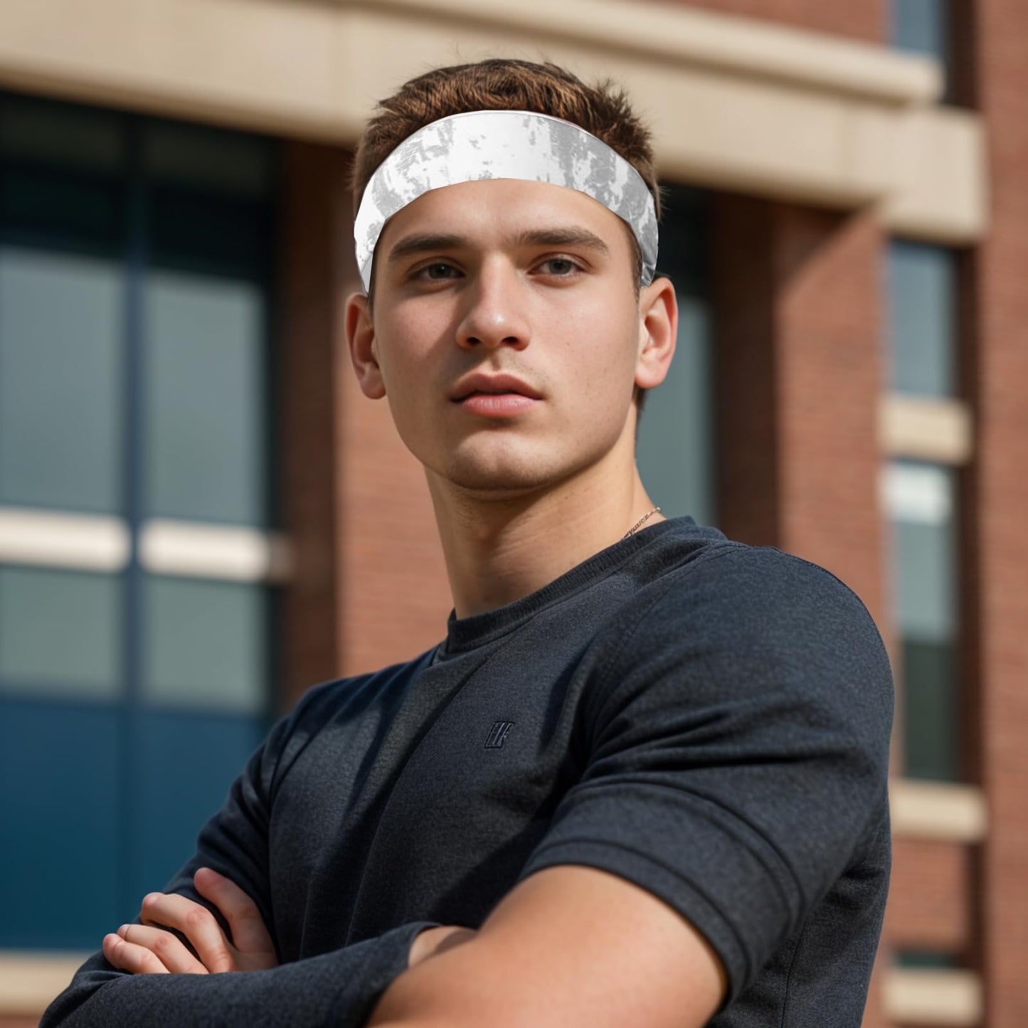Sports Headband Pack - 9 Wide Sweatbands for Men's Running, Cycling, Football, Basketball, Yoga Workouts (Cool Style)