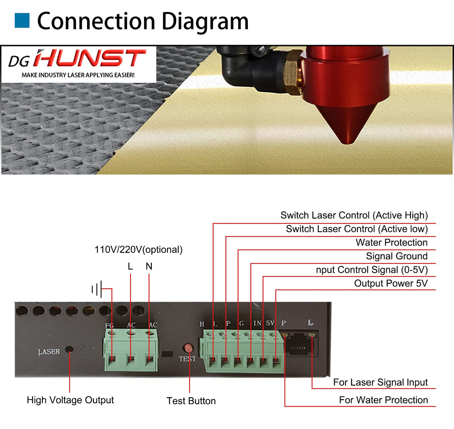 60W CO2 Laser Power Supply for 60w 70w Laser Tube Laser Engraver Cutter Power Supply MYJG-60