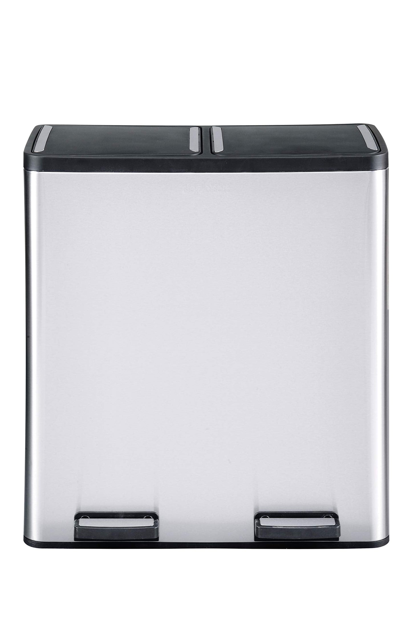 Step N' Sort The 18.5 Gallon Extra Large Capacity, Soft-Step, Dual Trash and Recycling Bin with Removable Inner Bins, Silver