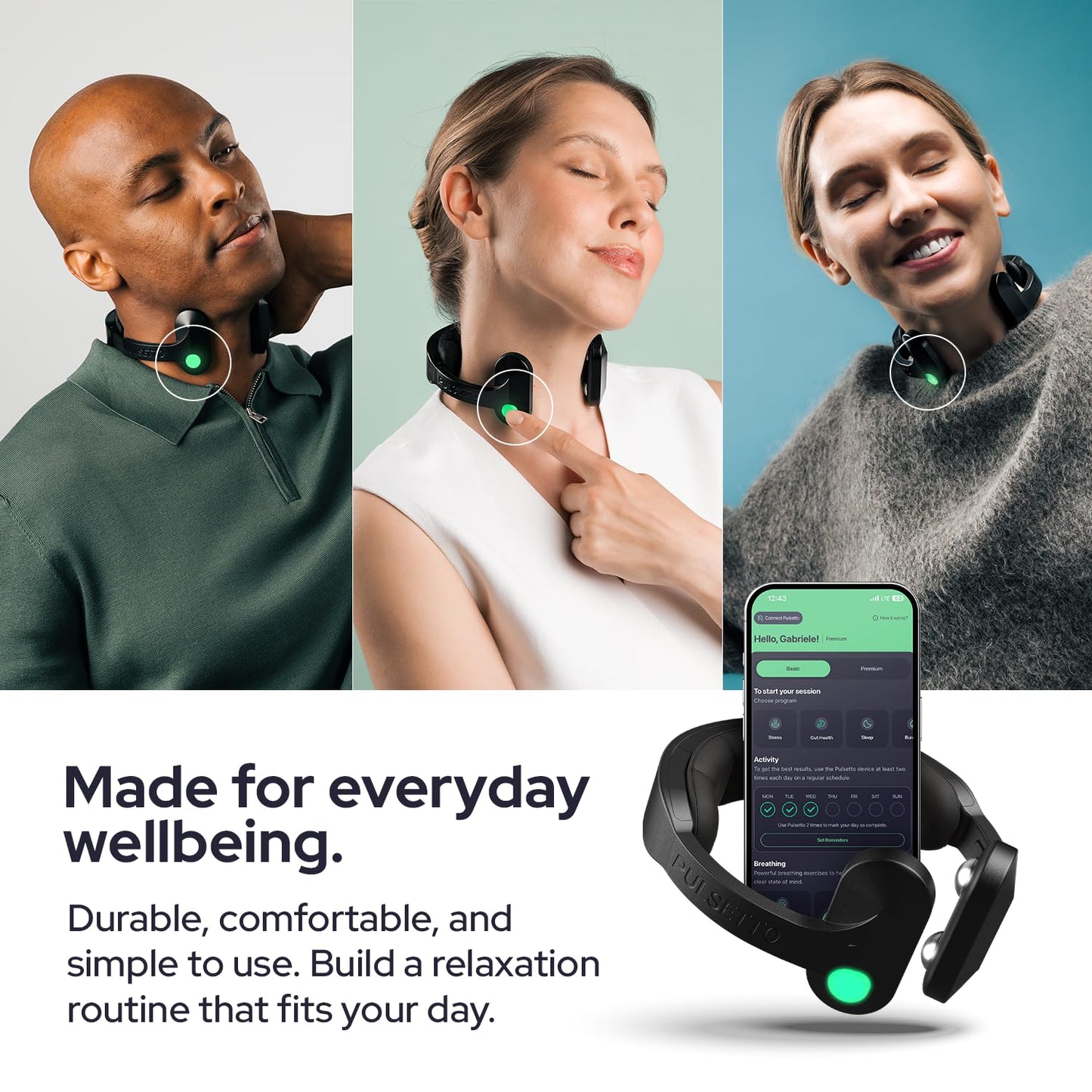 Pulsetto FIT (V2) Wellness Wearable – Relaxation, Sleep & Daily Wellness Support Device