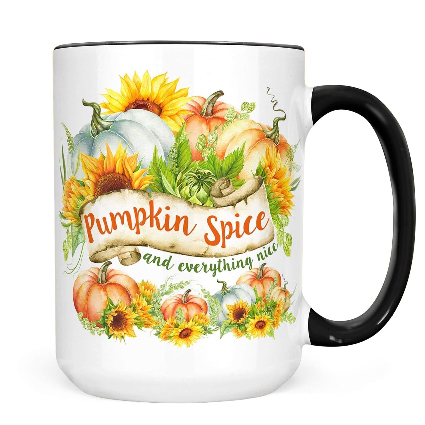 Pumpkin Spice and Everything Nice Ceramic Coffee Mug, 11 or 15 oz