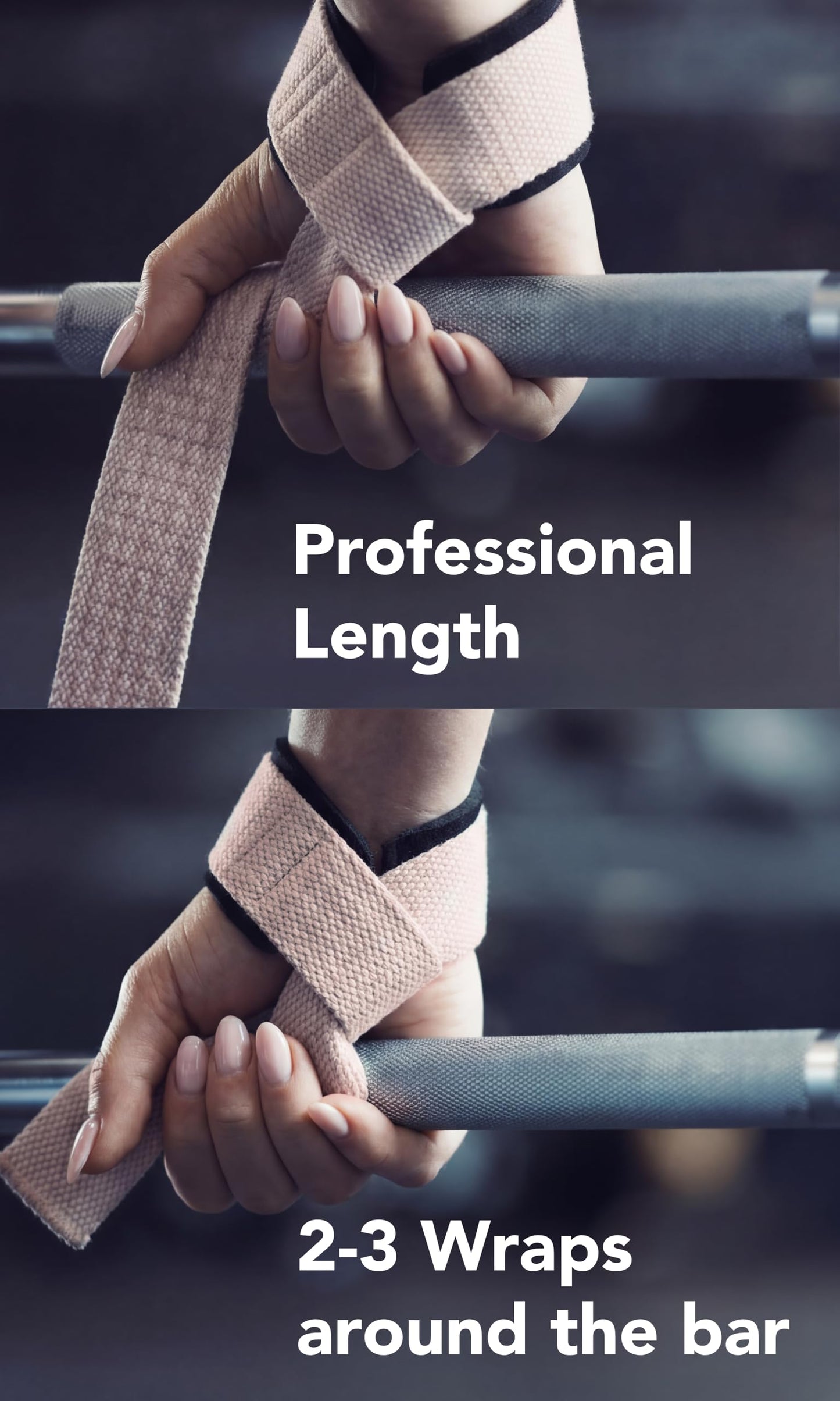 Fitgriff® Lifting Wrist Straps for Weightlifting, Gym, Deadlift, Workout (Made of Premium Cotton & Padded) - Men & Women (XS, Blush Pink (Silicone-Grip))
