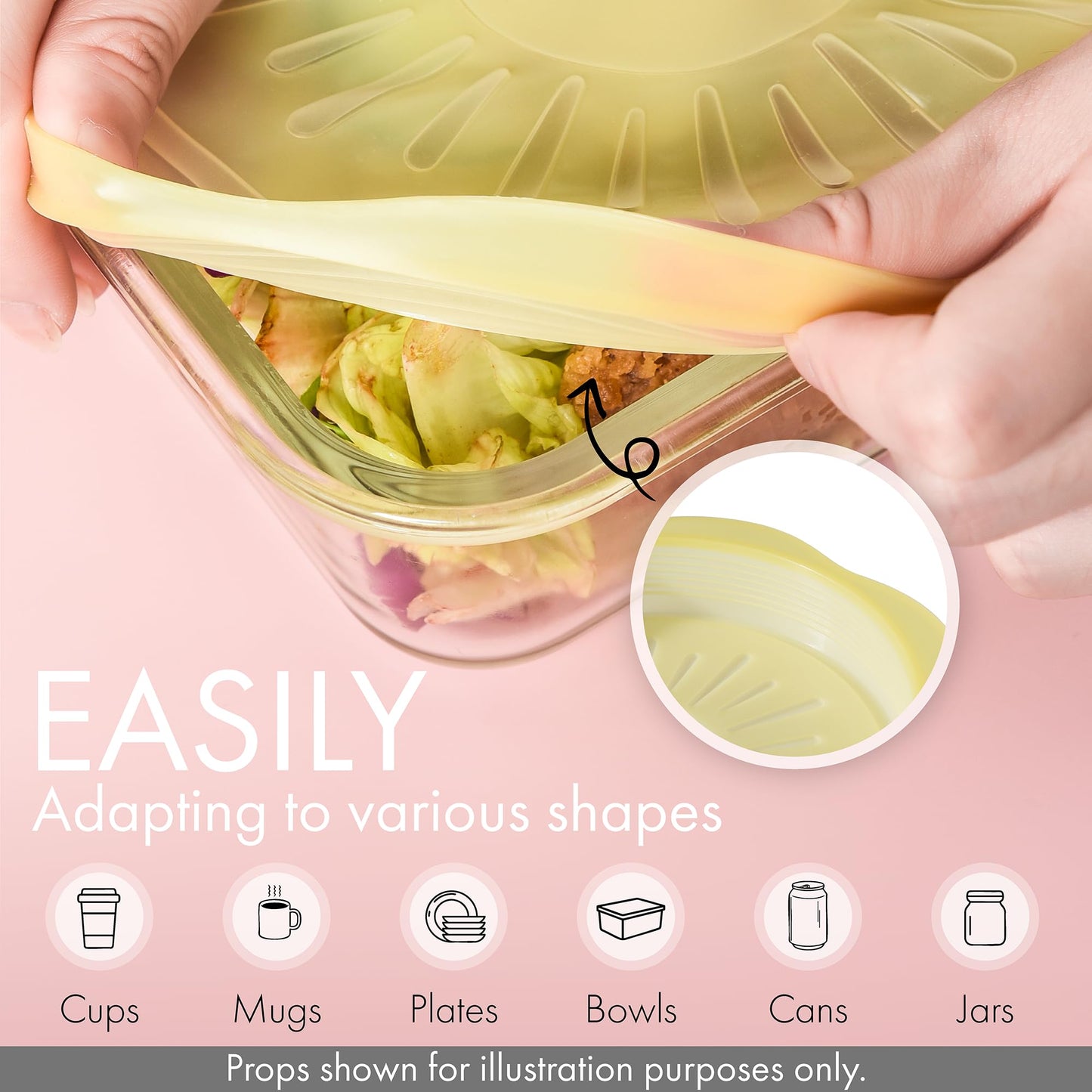Reusable Silicone Stretchable Lids – 6‐Piece Multicolor Food Covers for Bowls, Cups & Containers – Airtight, Leak‑Proof, BPA‑Free, Microwave/Dishwasher/Freezer Safe – Green Hearth