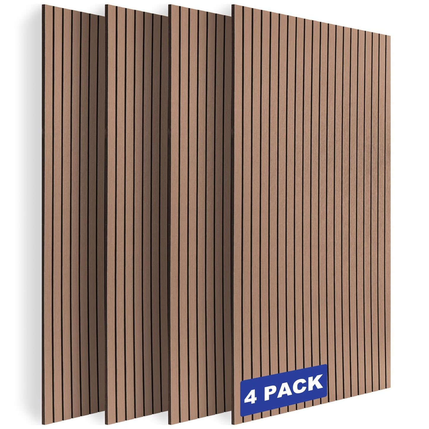 BUBOS 4 Pack Large Acoustic Panels,47.2"x23.6"Acoustic Wall Panel, Self-Adhesive Sound Proof Panel for Walls,Decorative Soundproof Panels for Recording Studio&Office (Walnut)