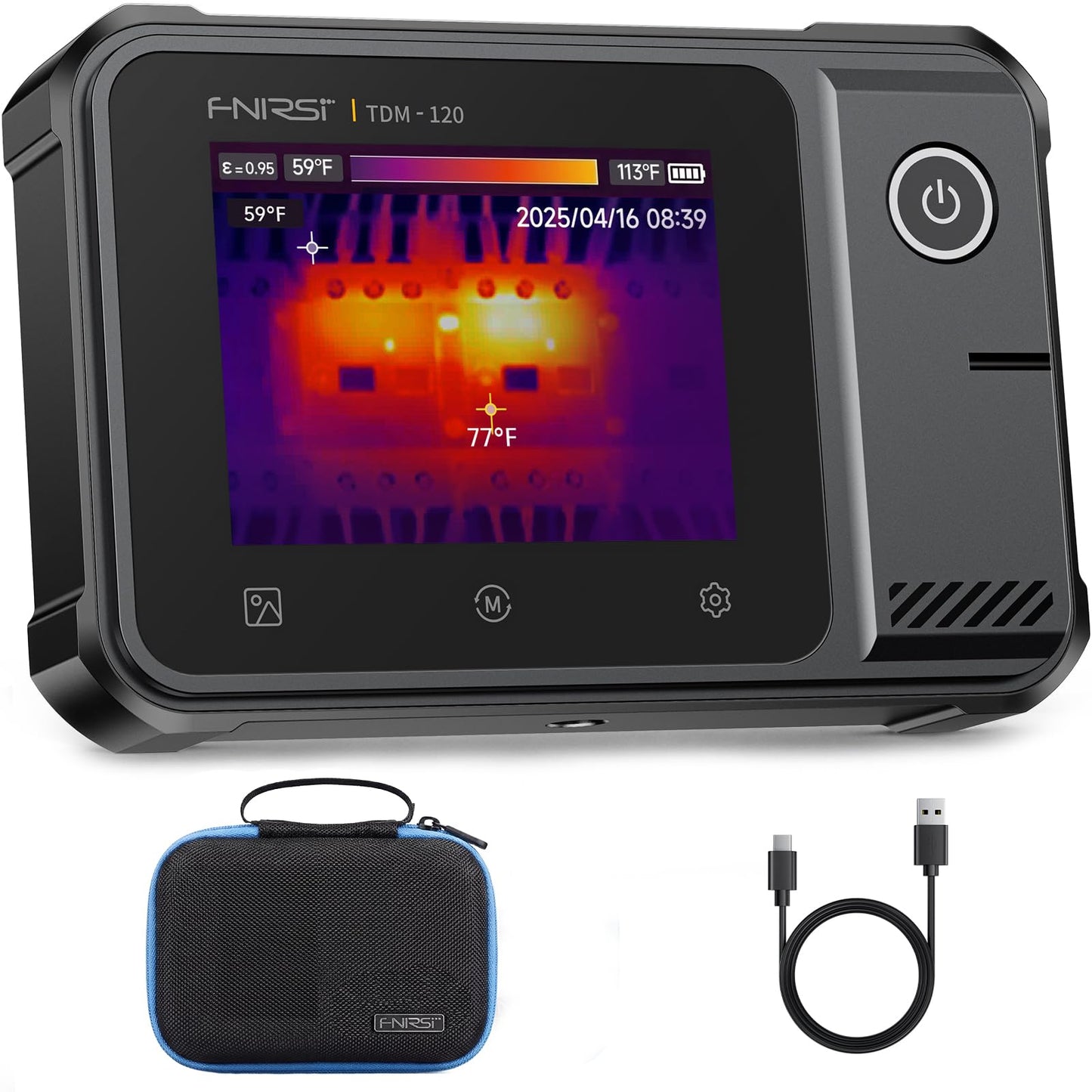 FNIRSI TDM-120 Thermal Imaging Camera, 120x90 IR Resolution, 2.8" Touchscreen Infrared Camera, -4°F to 752°F Temp Range, 25Hz Refresh Rate Handheld Thermal Imager for HVAC, Building & PCB Inspection