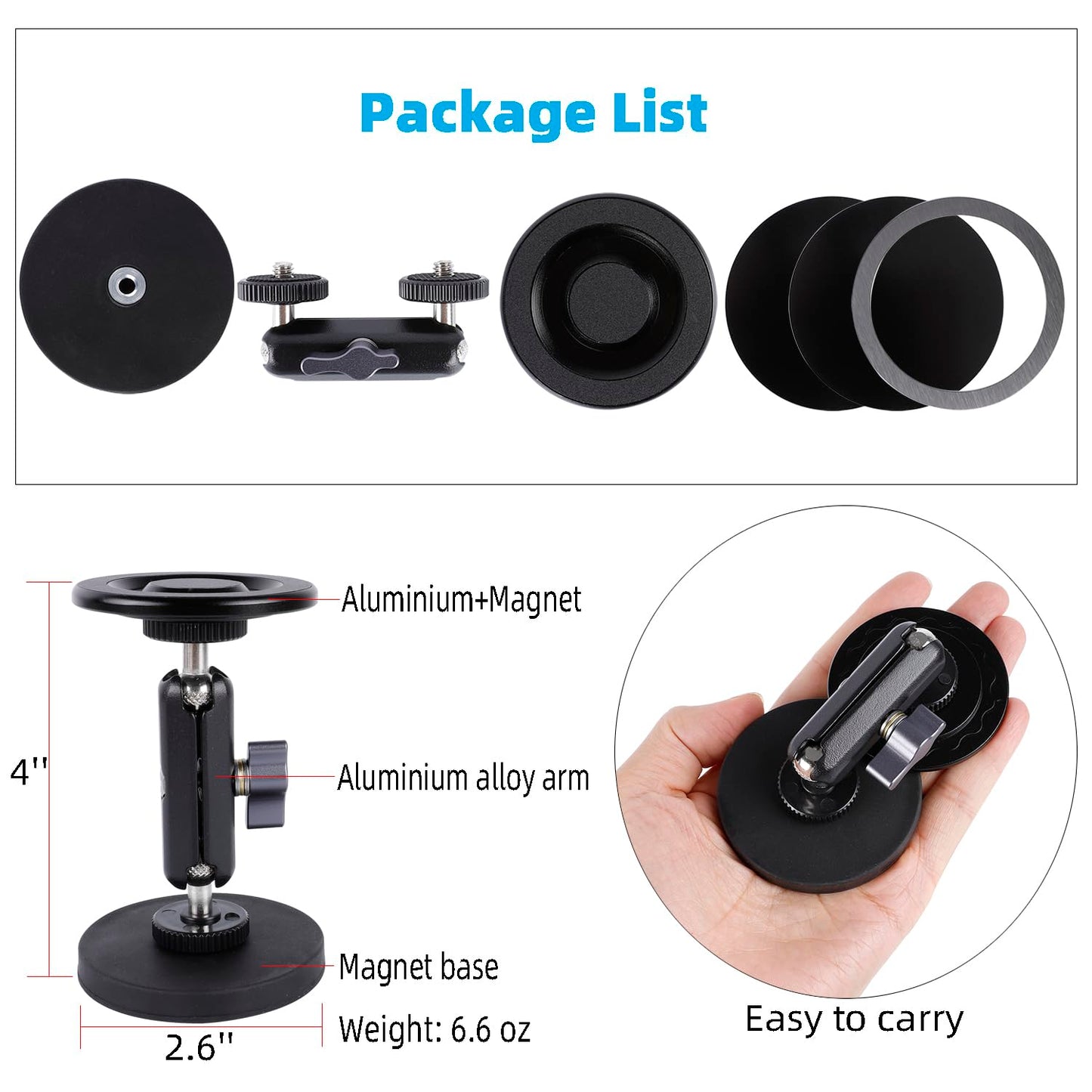 Gym Magnetic Phone Holder for MagSafe, Dual Magnetic Phone Mount for Gym Attach to Metal Surface, Compatible with iPhone 16 15 14 13 Pro Max MagSafe Case, 360° Adjustable, Perfect for Recording Video