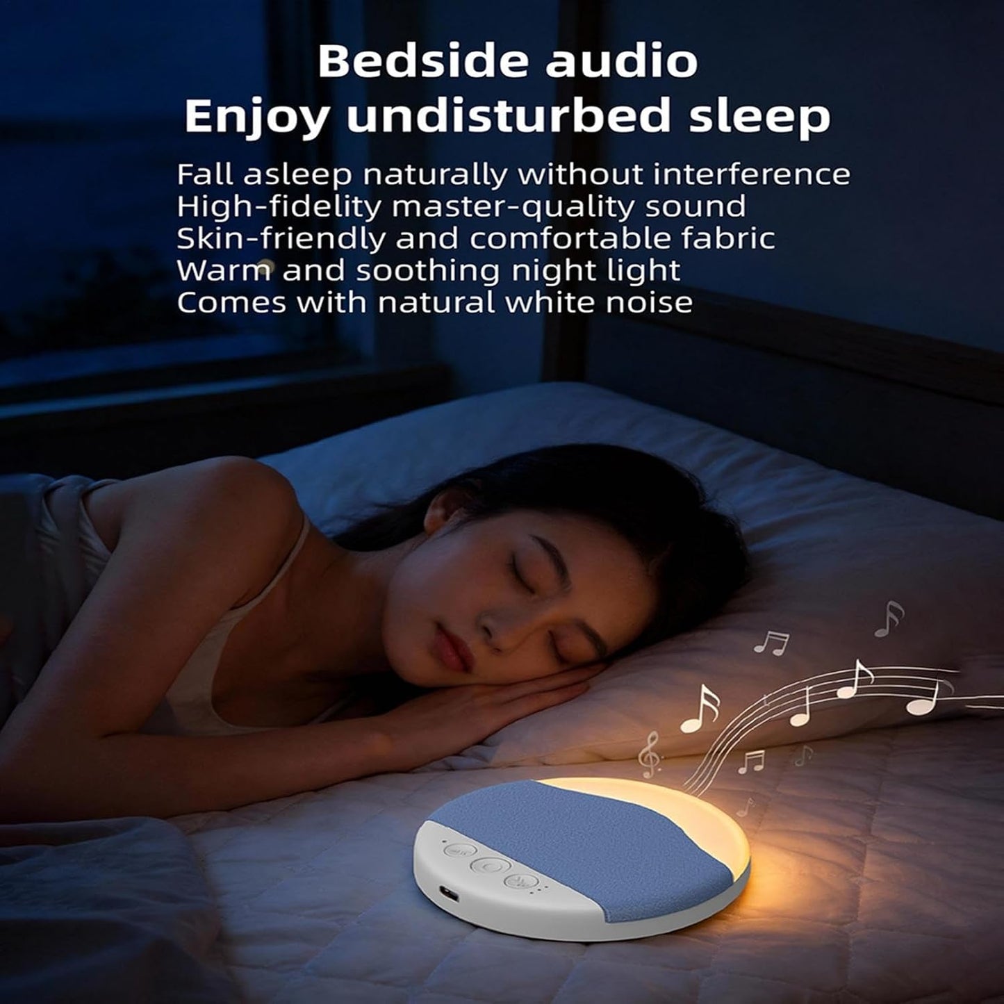 Generic 9.8x1.3cm, Pillow Speaker, Rechargeable Design, Wireless Music Box with White Noise, Comfortable Pillow