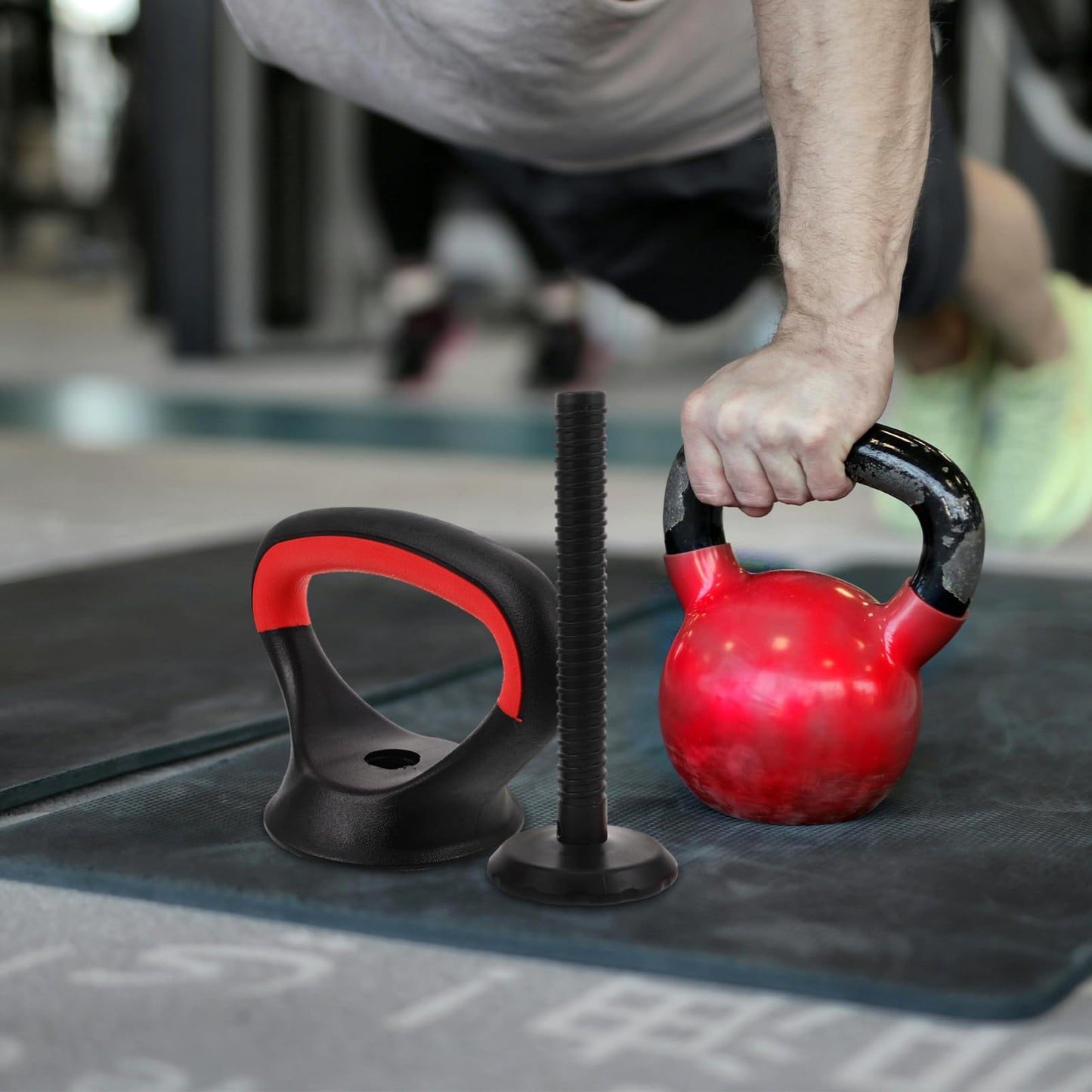YARNOW Adjustable Kettlebell Handle with Stable Base, Kettle Bell Grip for Dumbbells, Converter for Strength Training Home Gym Weights Set, Ergonomic Gear